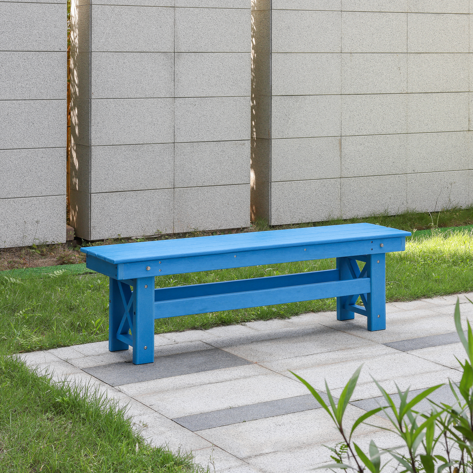 HDPE Patio Outdoor Backless Bench - C075