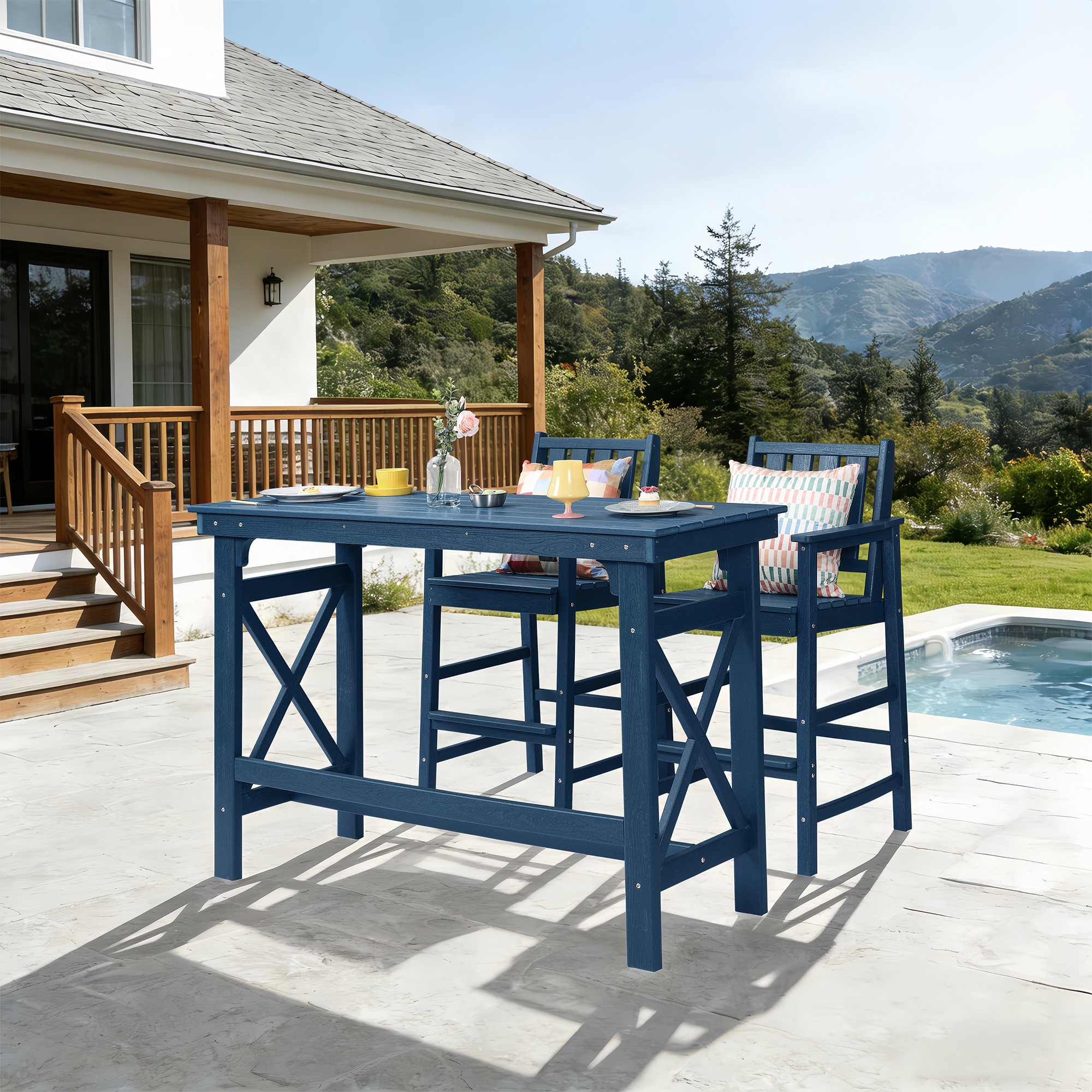 3/5-Piece HDPE Outdoor Bar Stools Set - DS080