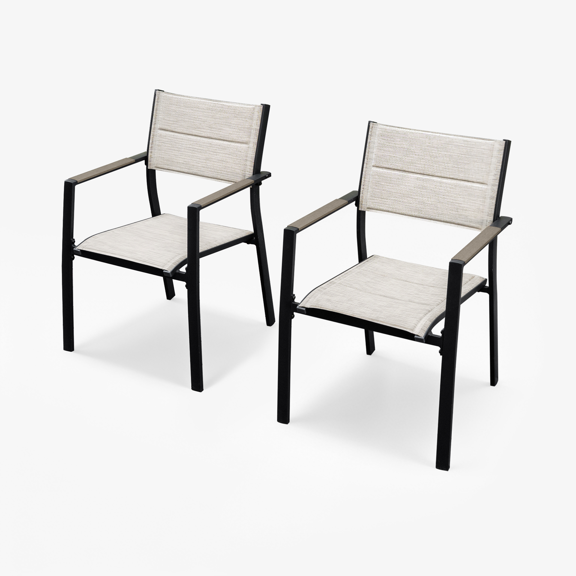 2-Piece Patio Stackable Dining Chairs - C058