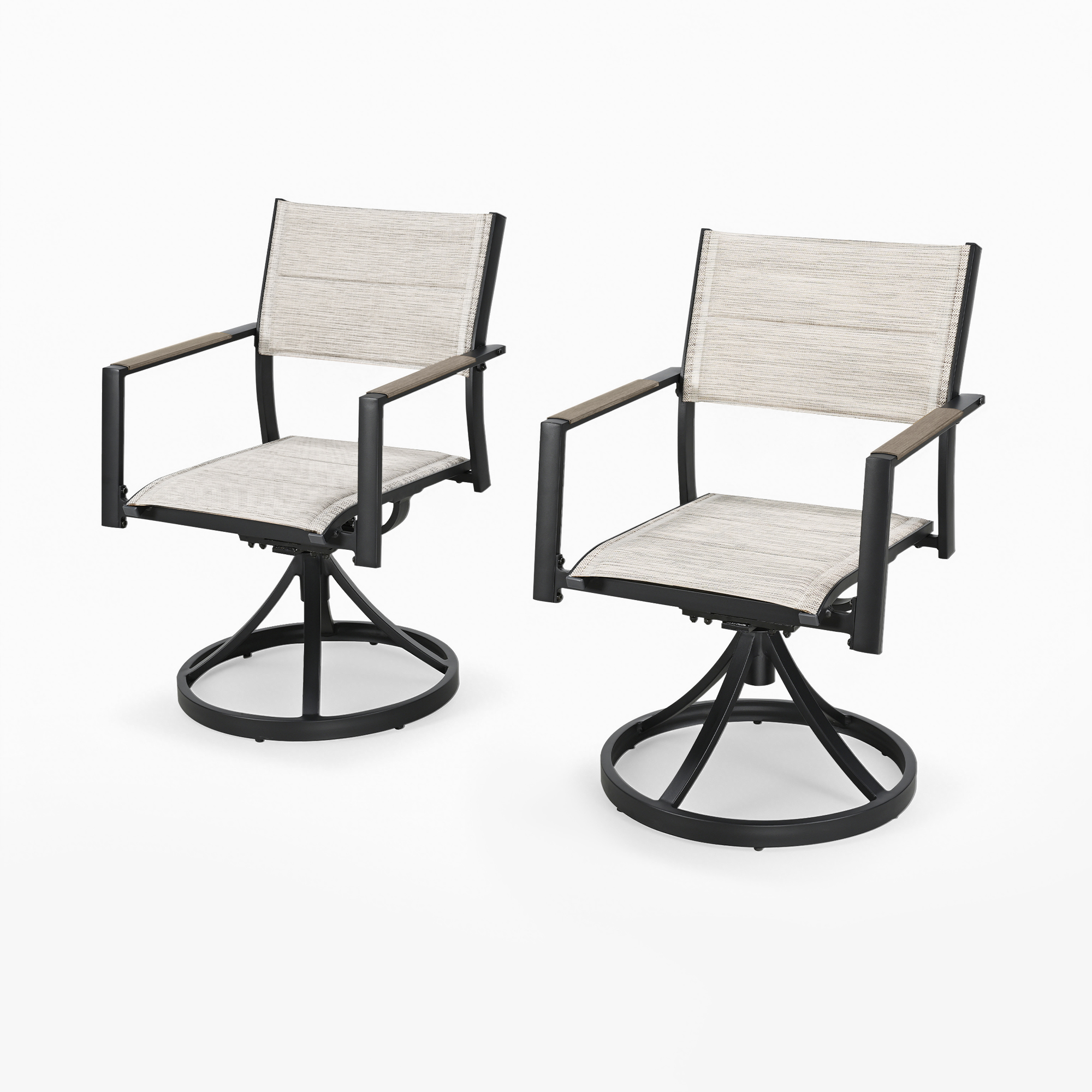 2-piece Patio Swivel Dining Chairs Set - C059