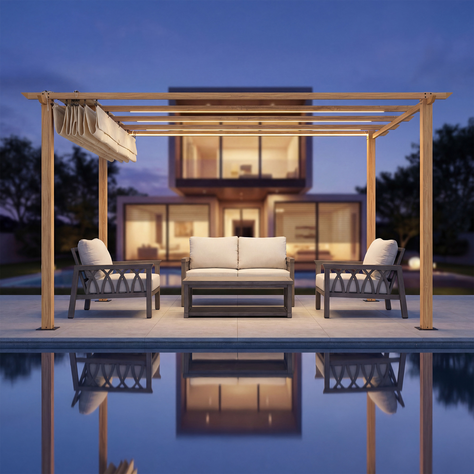 Aluminum Retractable Pergola Canopy - P071