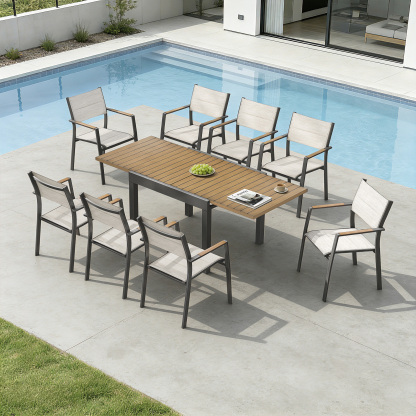 Extendable Outdoor Dining Table for 4-8 Person - D063-2