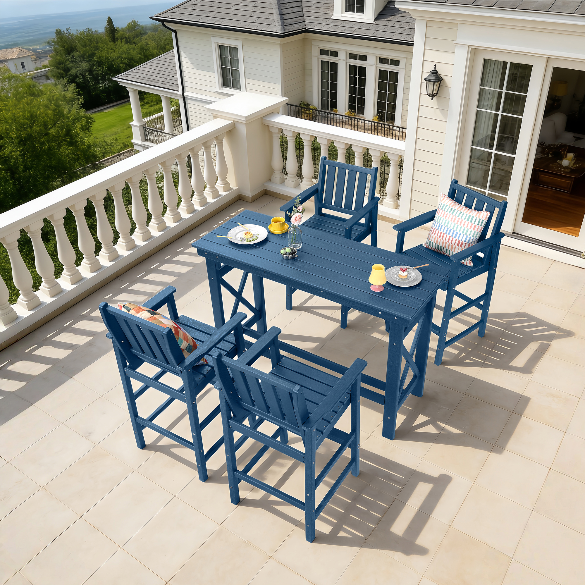 3/5-Piece HDPE Outdoor Bar Stools Set - DS080