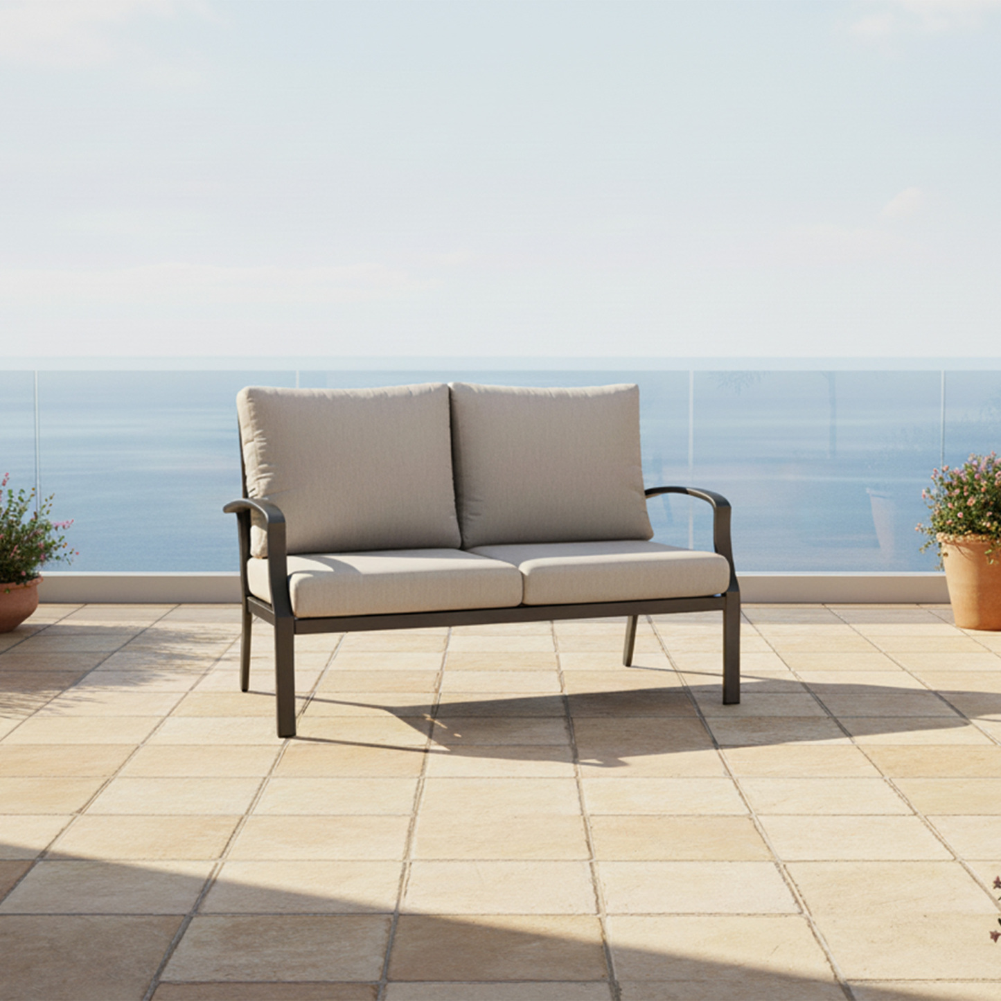 2-Seater Patio Outdoor Loveseat Sofa - C068