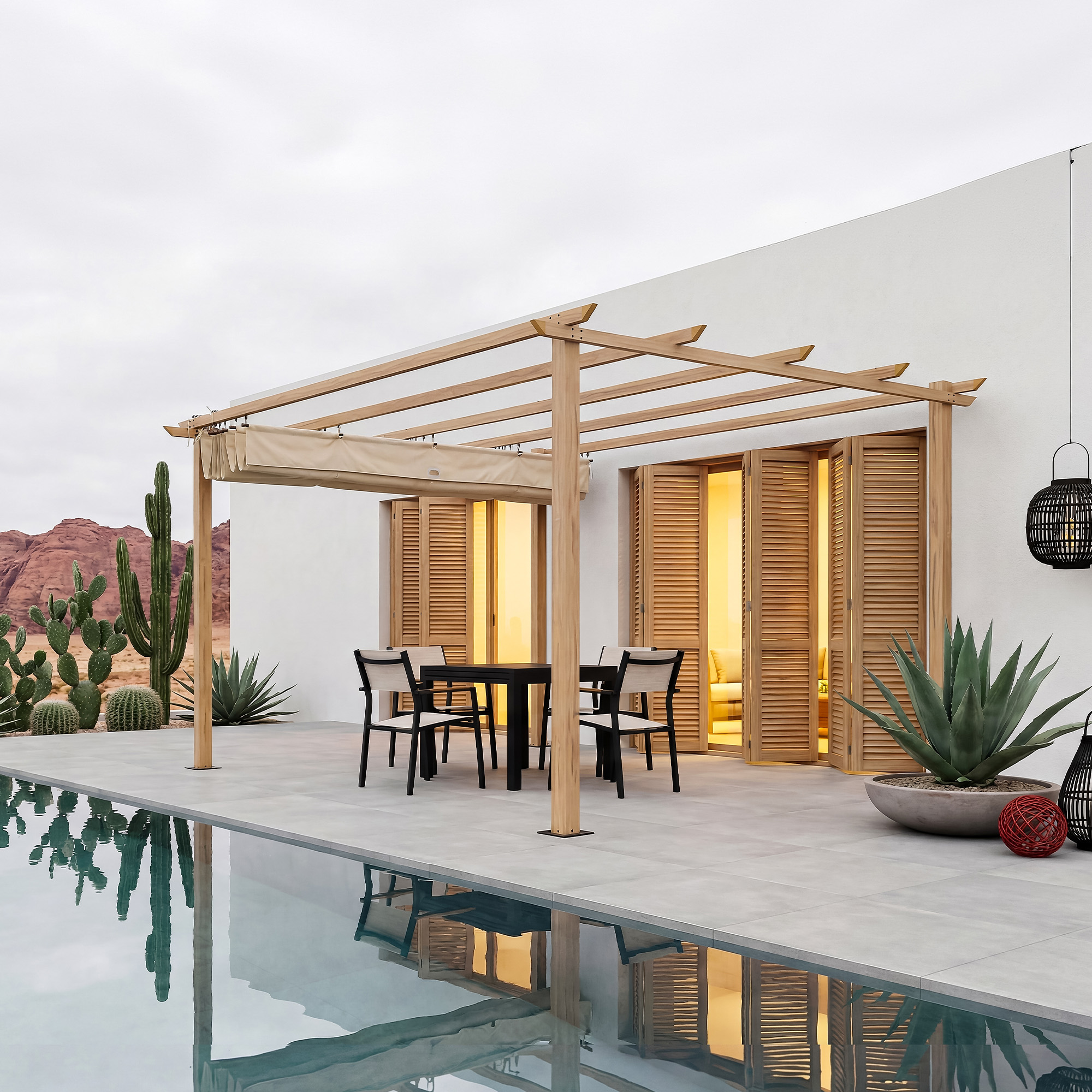 Aluminum Retractable Pergola Canopy - P071