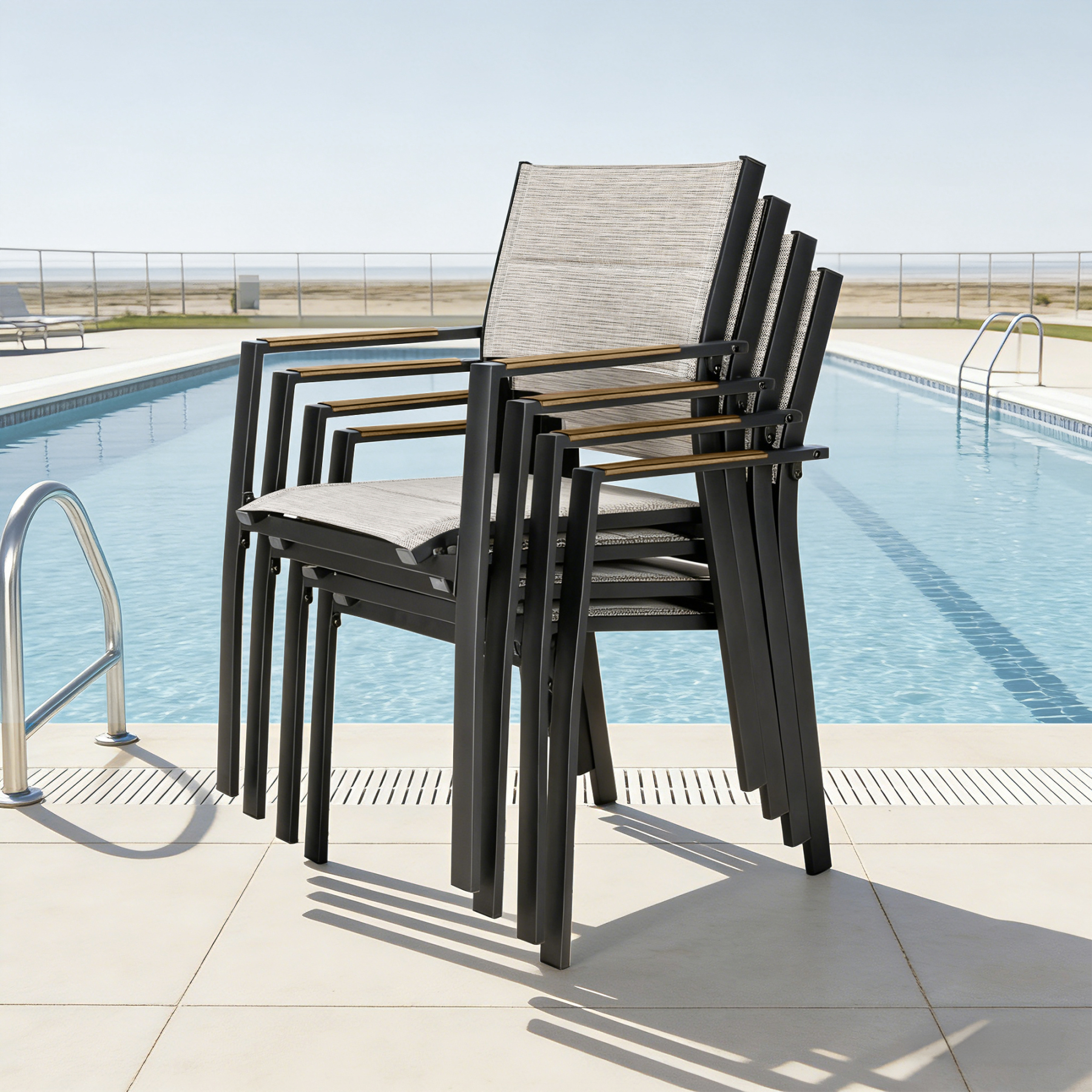 5-piece Extendable Outdoor Dining Set for 4 person- DS064-1