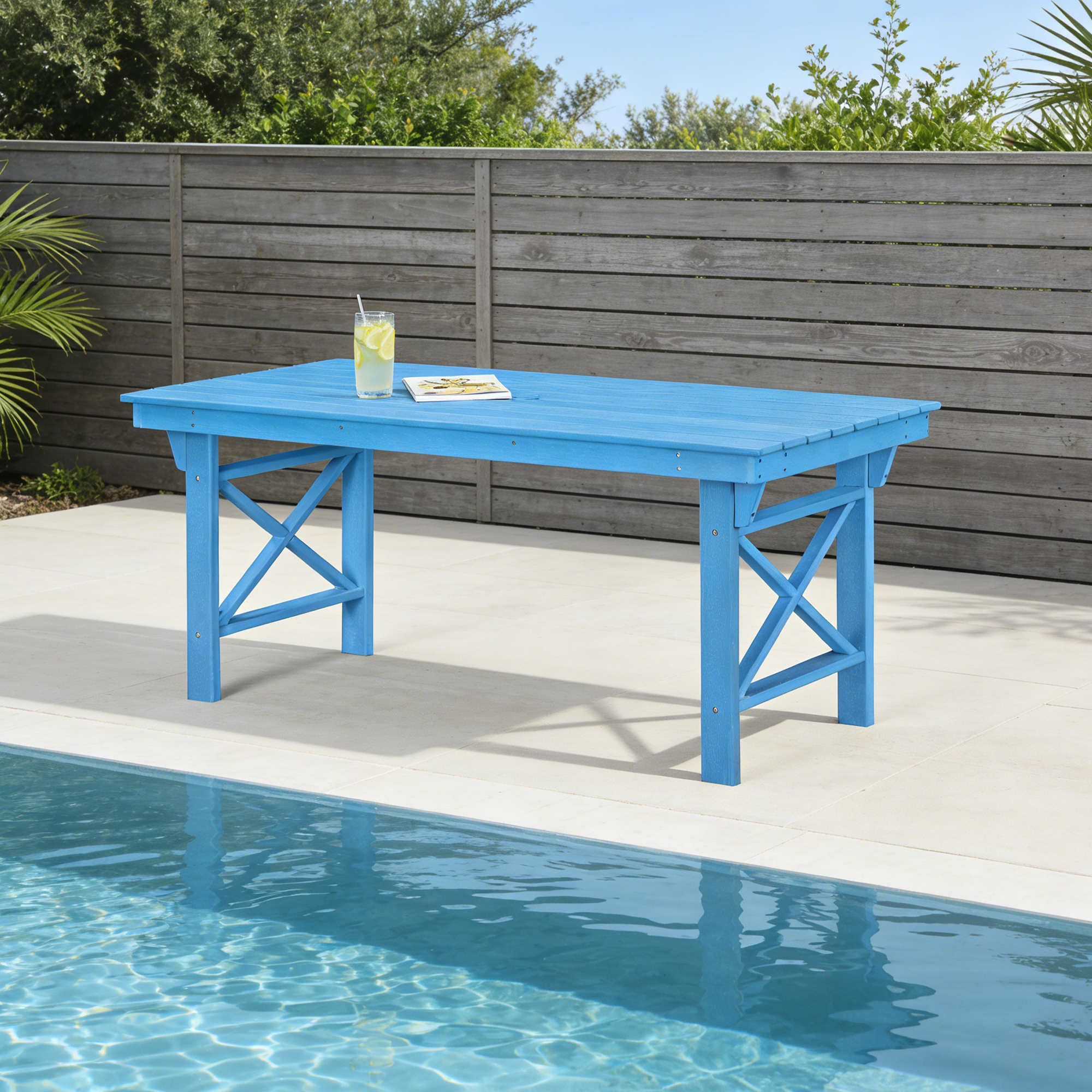 HDPE Patio Outdoor Dining Table for 6 - D073