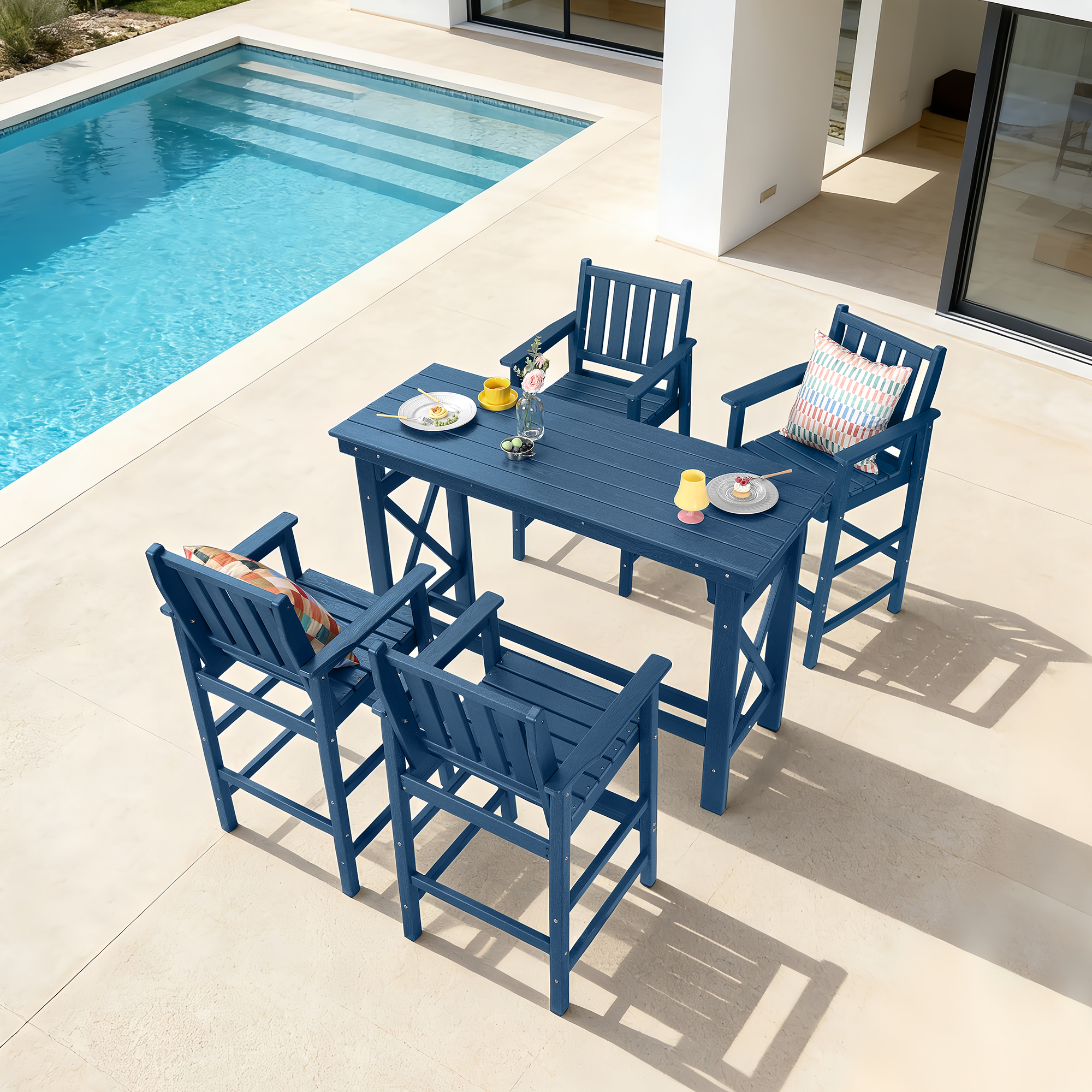 3/5-Piece HDPE Outdoor Bar Stools Set - DS080