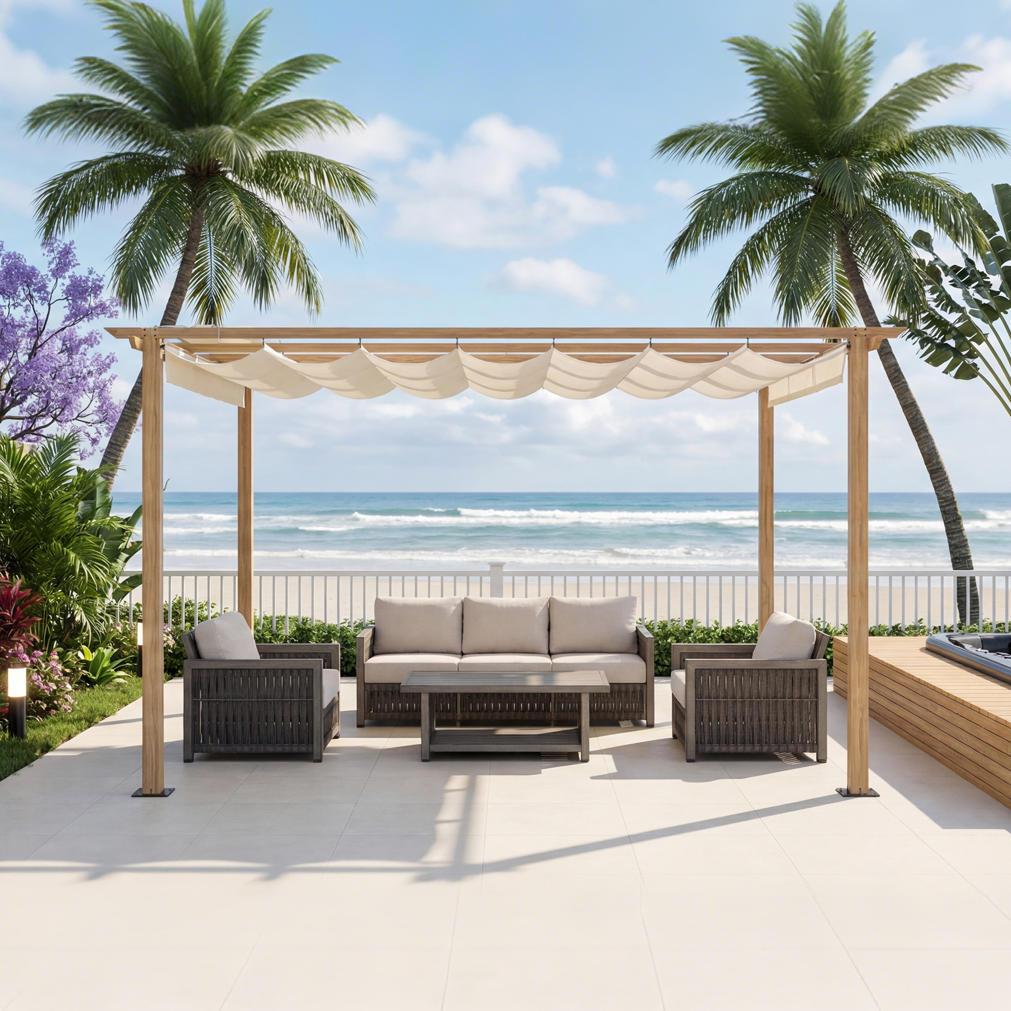 Aluminum Retractable Pergola Canopy - P071