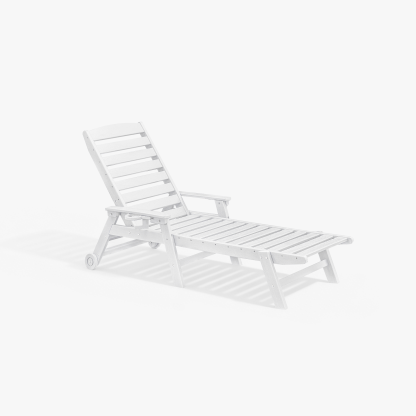 HDPE Patio Adjustable Outdoor Lounge with Wheels & Cup Holder - L031-1