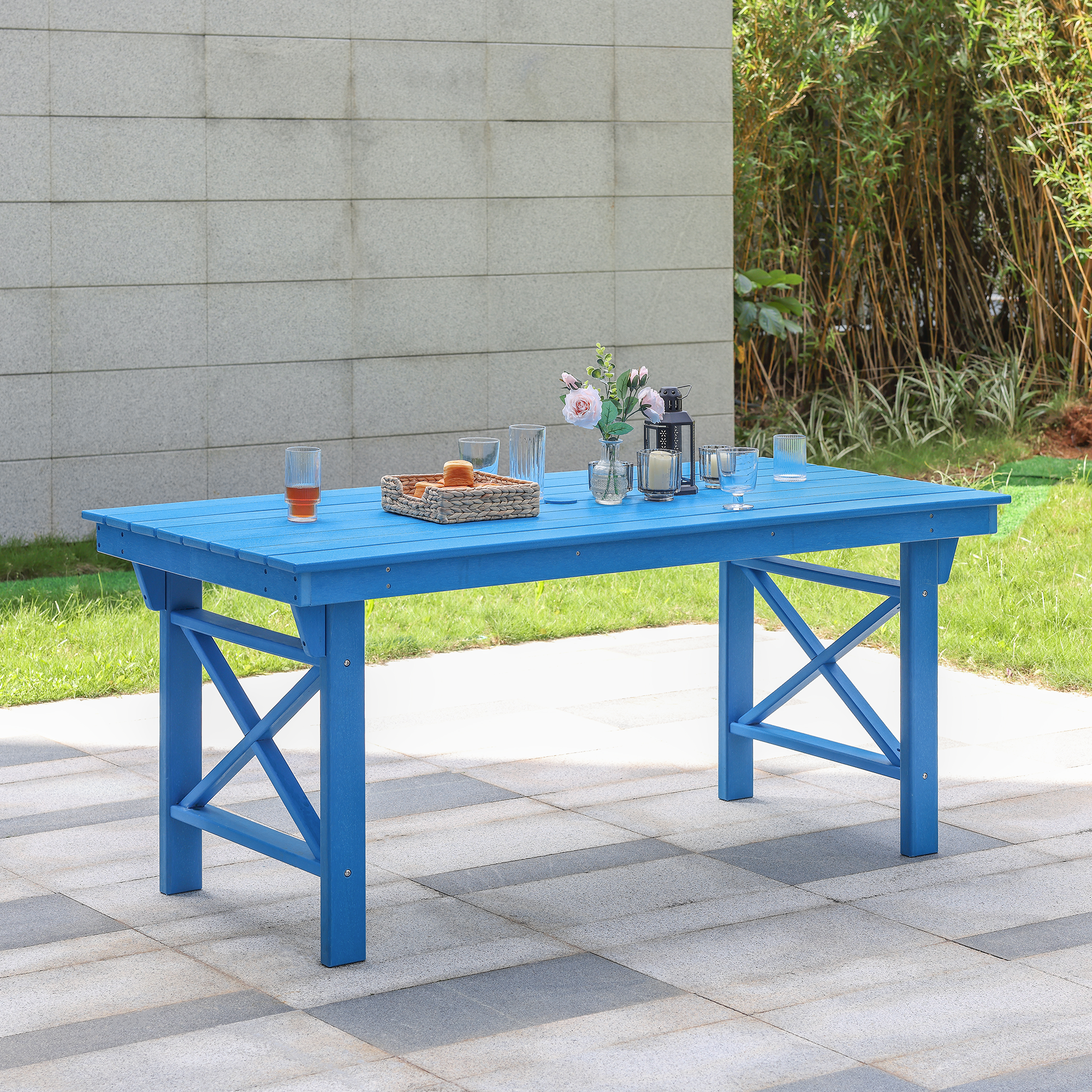HDPE Patio Outdoor Dining Table for 6 - D073