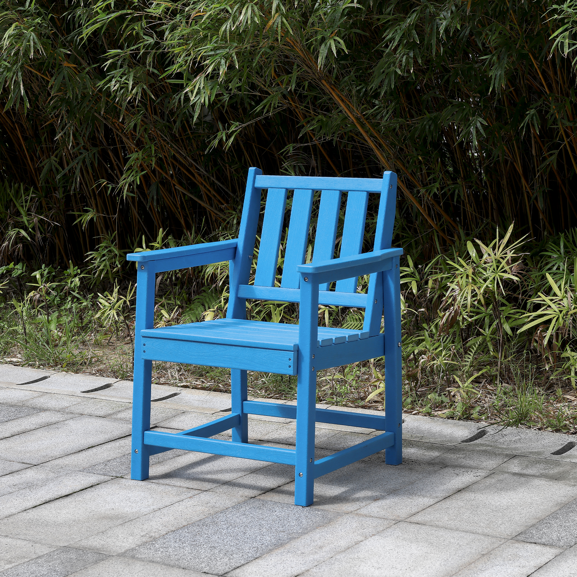 HDPE Patio Outdoor Dining Chair with Armrest - C074