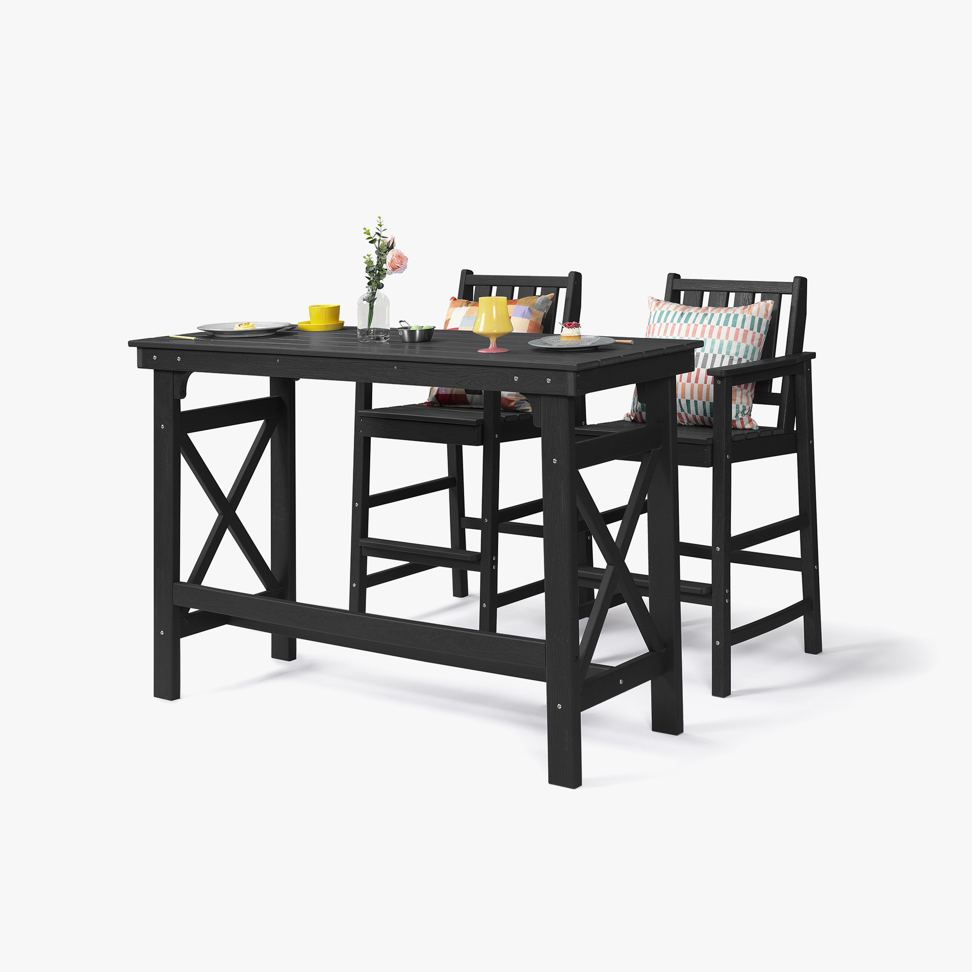 3/5-Piece HDPE Outdoor Bar Stools Set - DS080