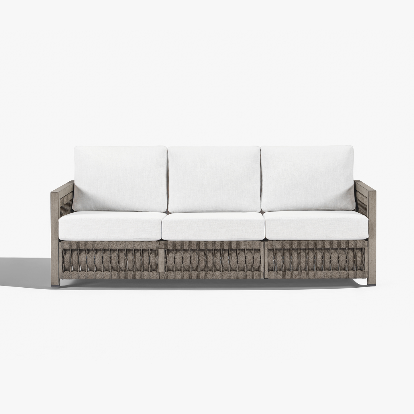 3-Seater Outdoor Patio Sofa with Aluminum Frame, Rope Weave Design & Washable Cushions-C019