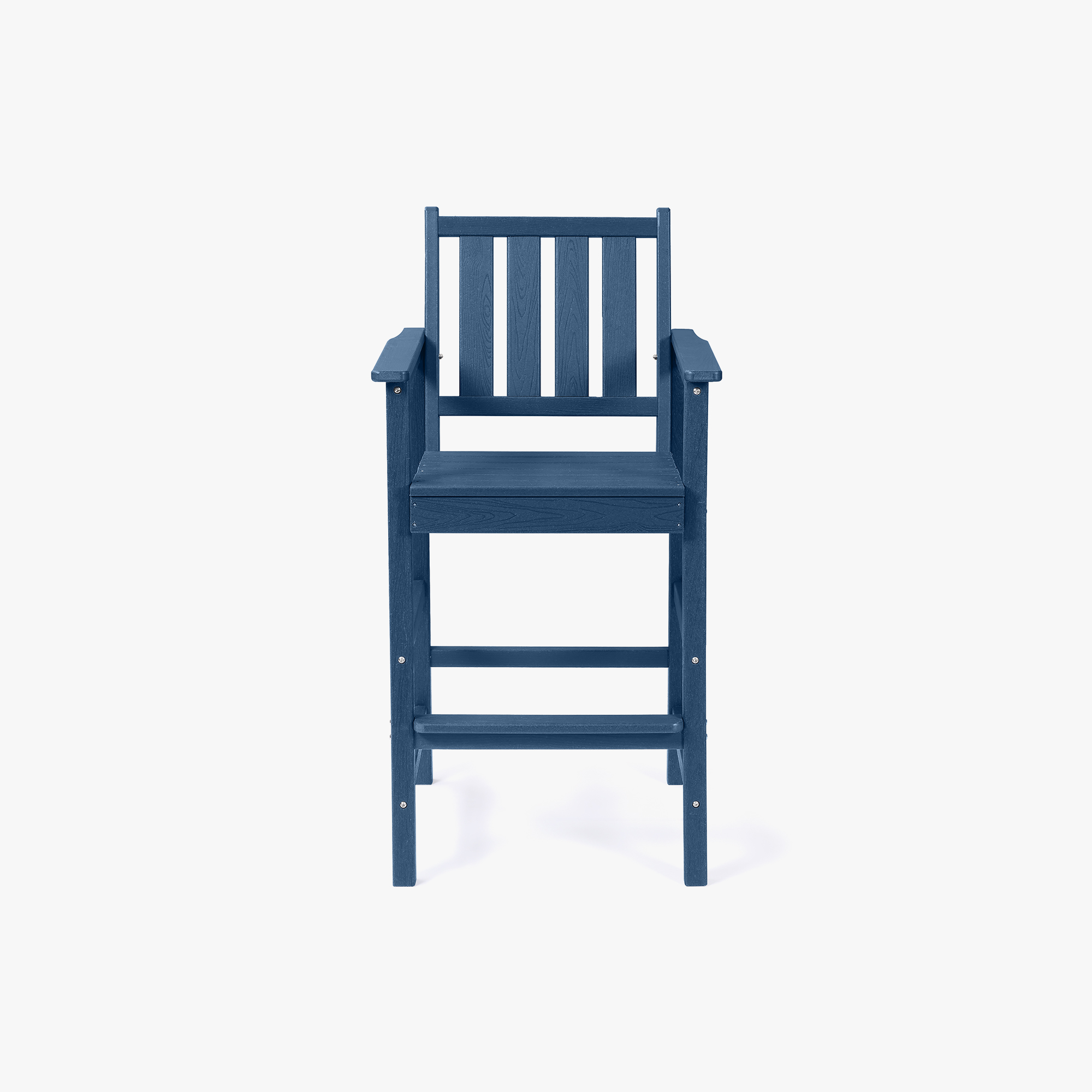 2-Piece HDPE Patio Tall Adirondack Bar Chair Set with Footrest - C077