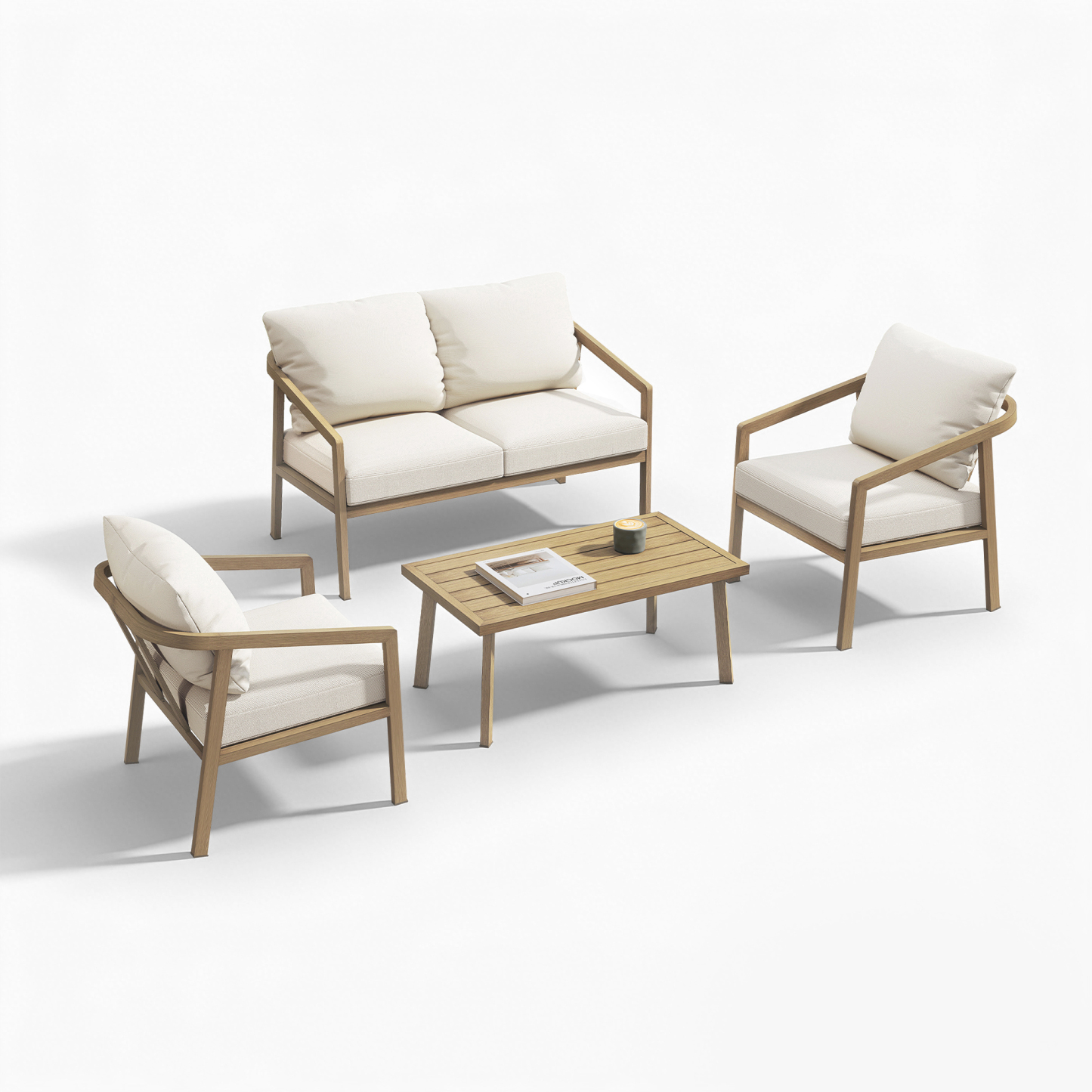 A sophisticated Piece Outdoor Conversation Set SS features a stylish and comfortable design. - Seehill