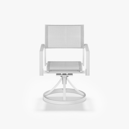 2-Piece Patio Stackable swivel Dining Chairs with Textilene -C055