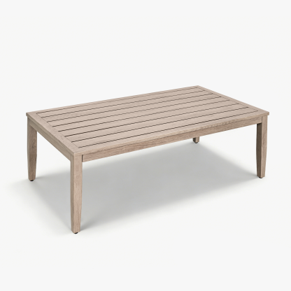 Patio Outdoor Coffee Table with Faux Wood Grain Finish Frame - C039