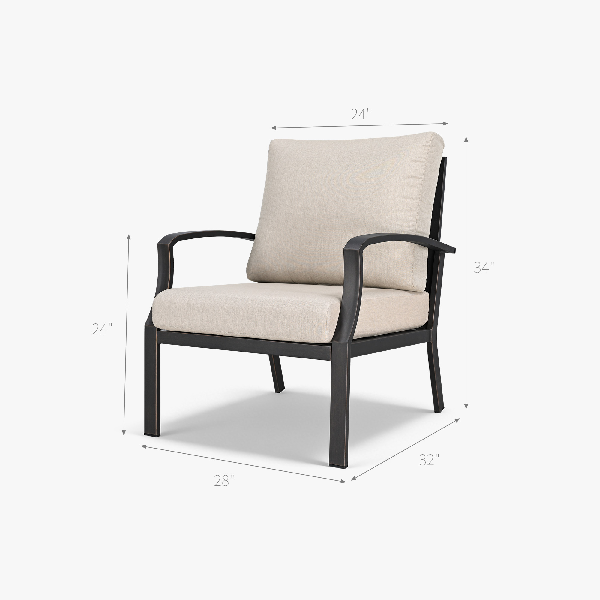 2-piece Deep-Seating Patio Sofa Armchair- C066