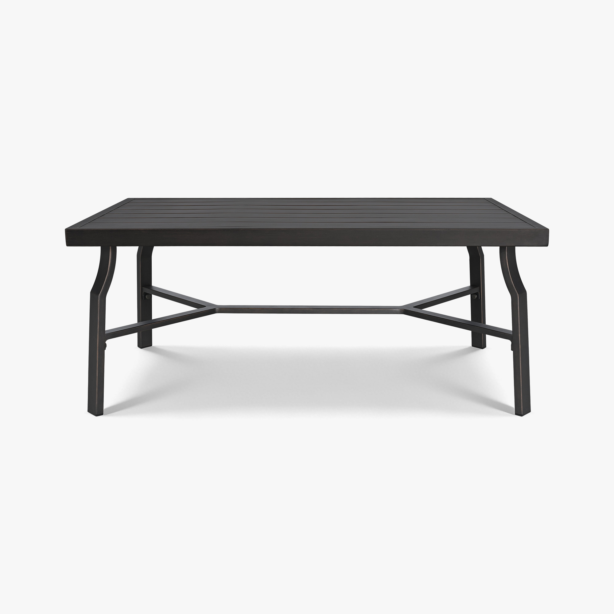 Patio Outdoor Rectangle Coffee Table with Slatted Tabletop - D070