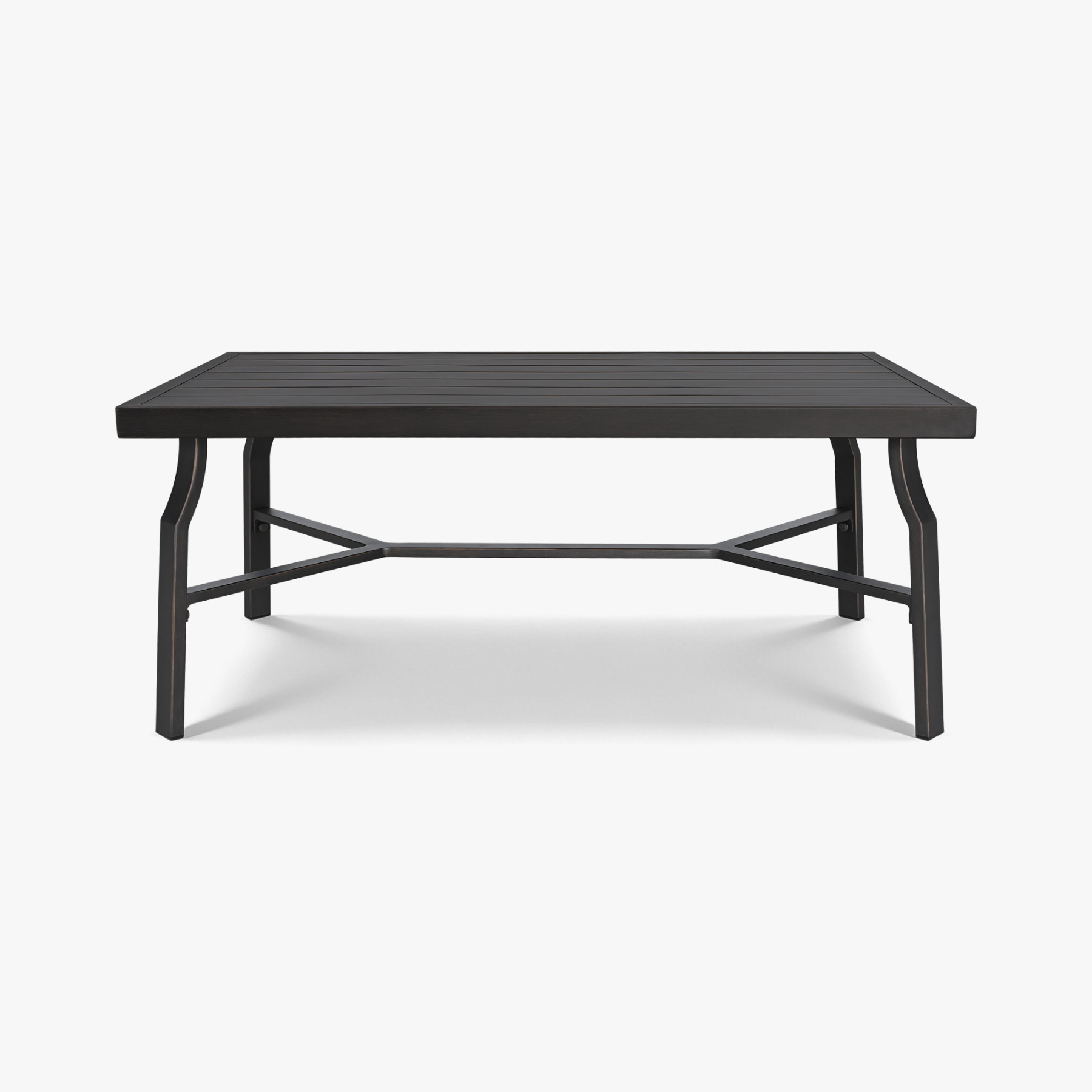 Patio Outdoor Rectangle Coffee Table with Slatted Tabletop - D070