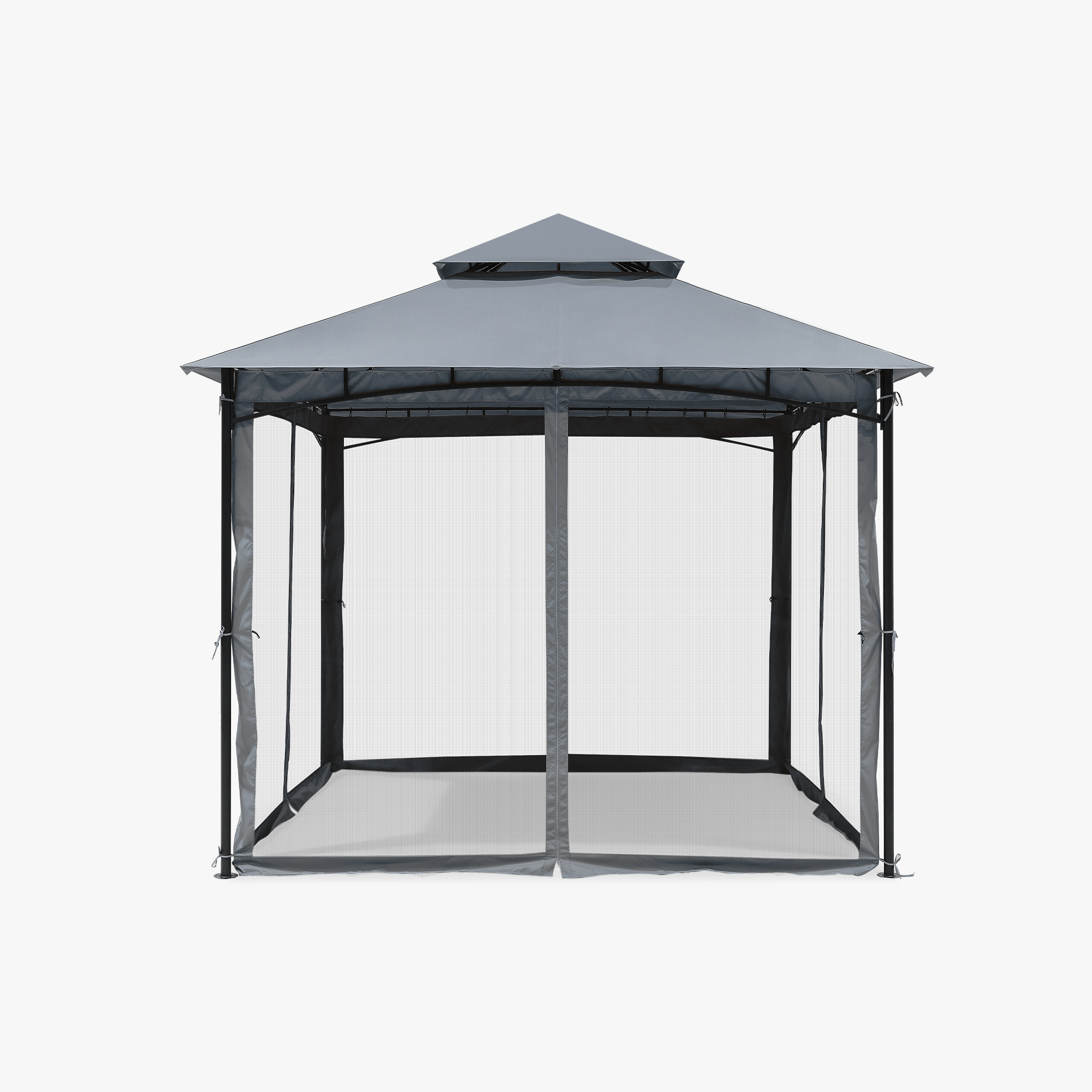 Outdoor Steel Frame Patio Gazebo with Double Roofs - P081