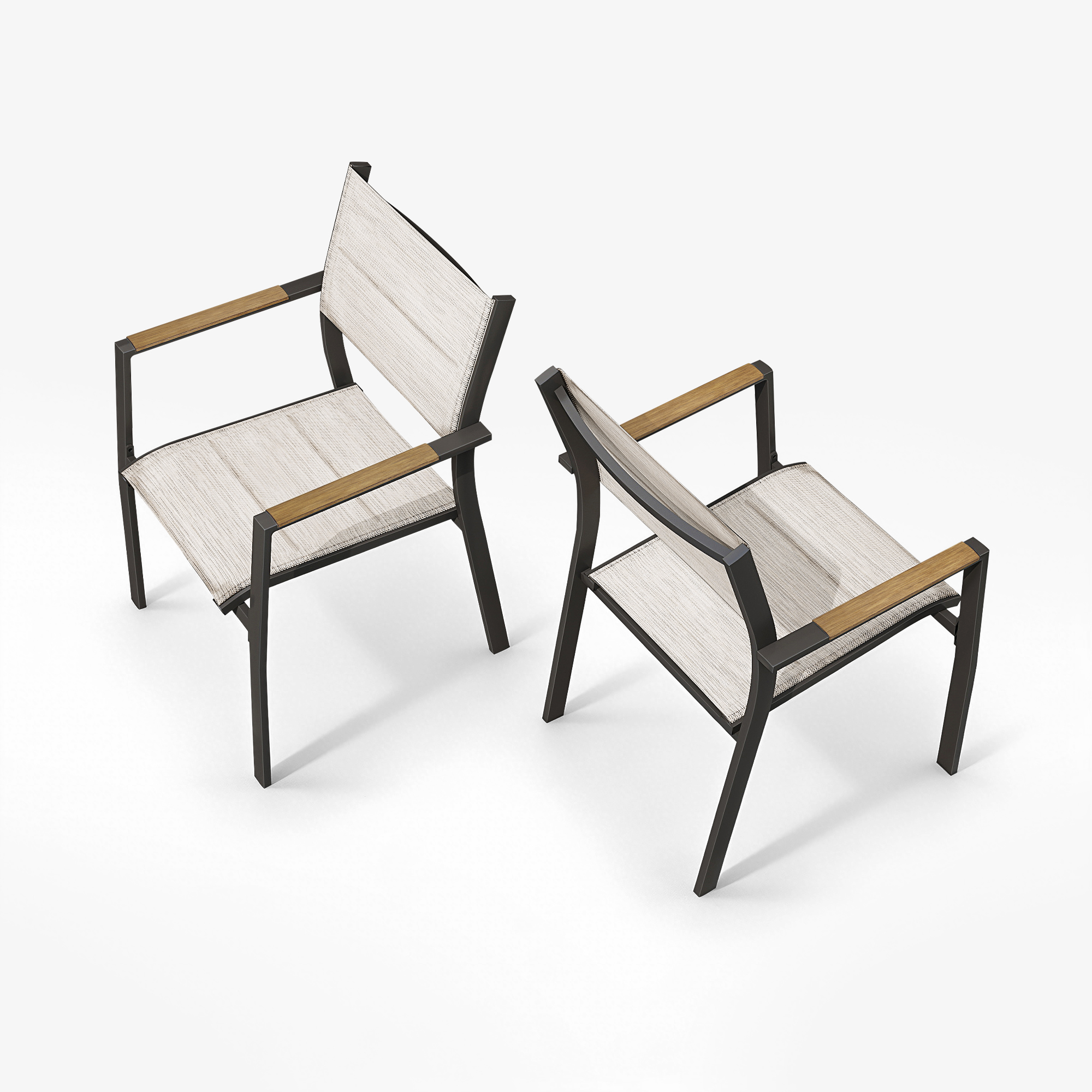 2-Piece Patio Stackable Dining Chairs - C058