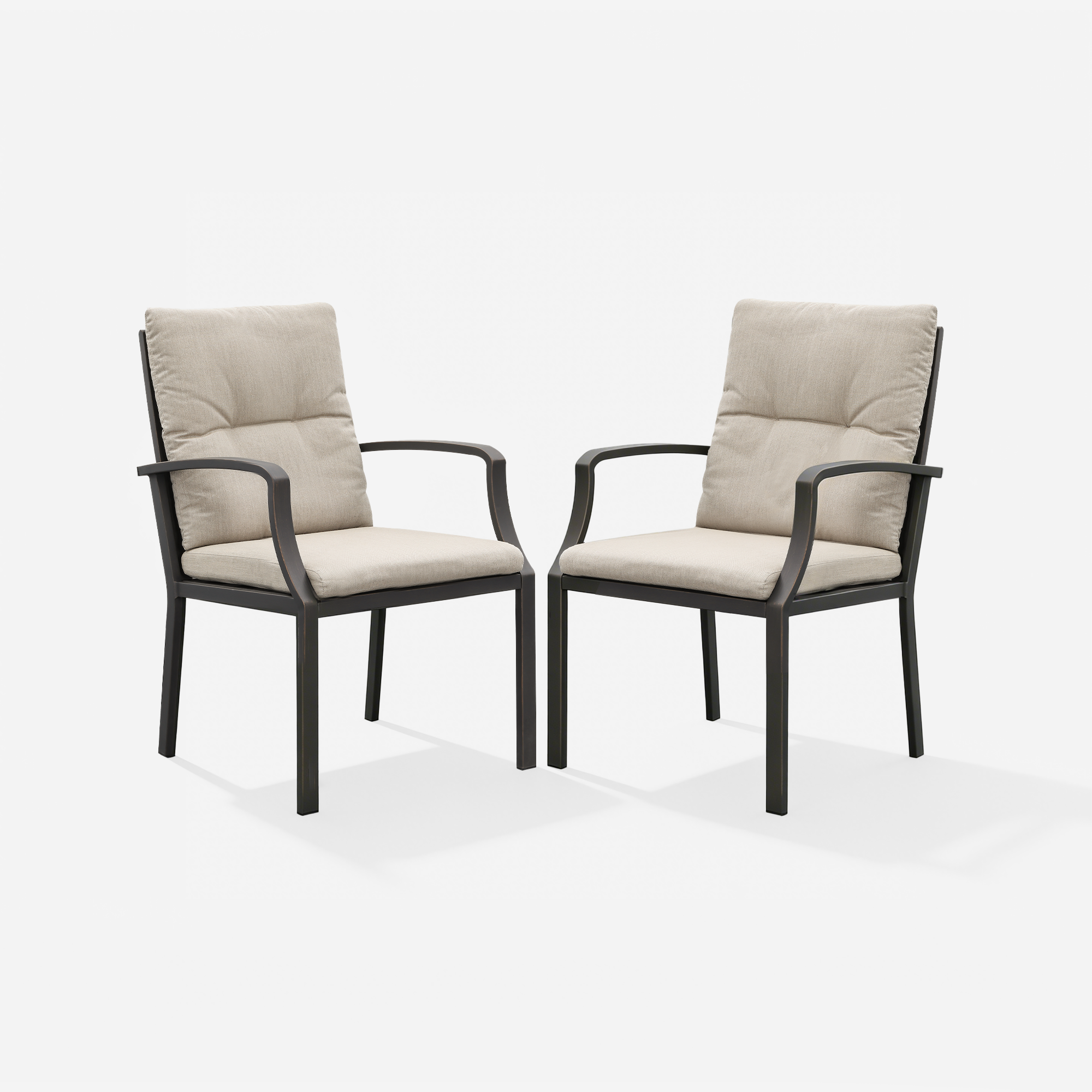 2-piece Patio Outdoor Dining Chairs Set with Washable Cushions - C024