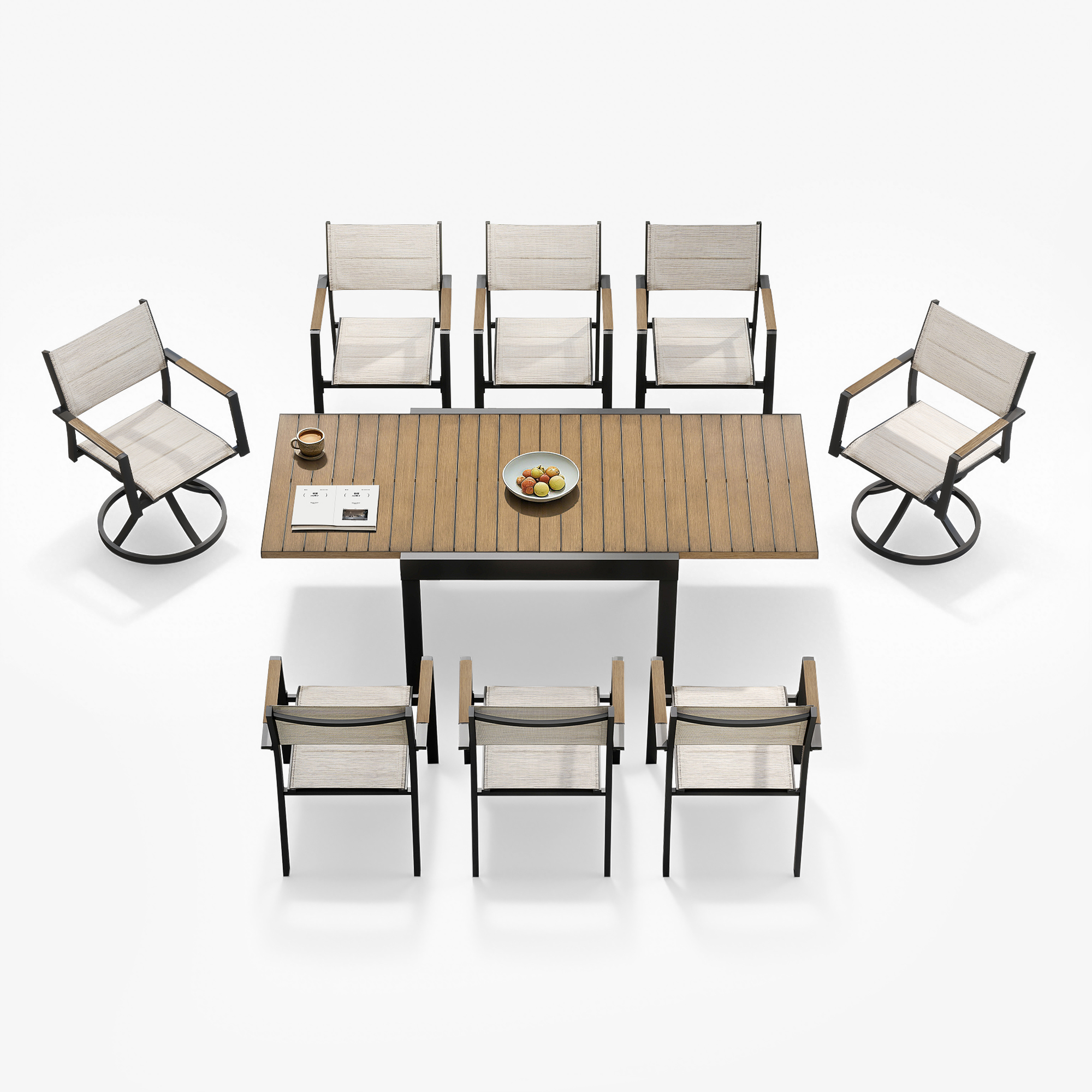 Extendable Outdoor Dining Table for 4-8 Person - D063-2
