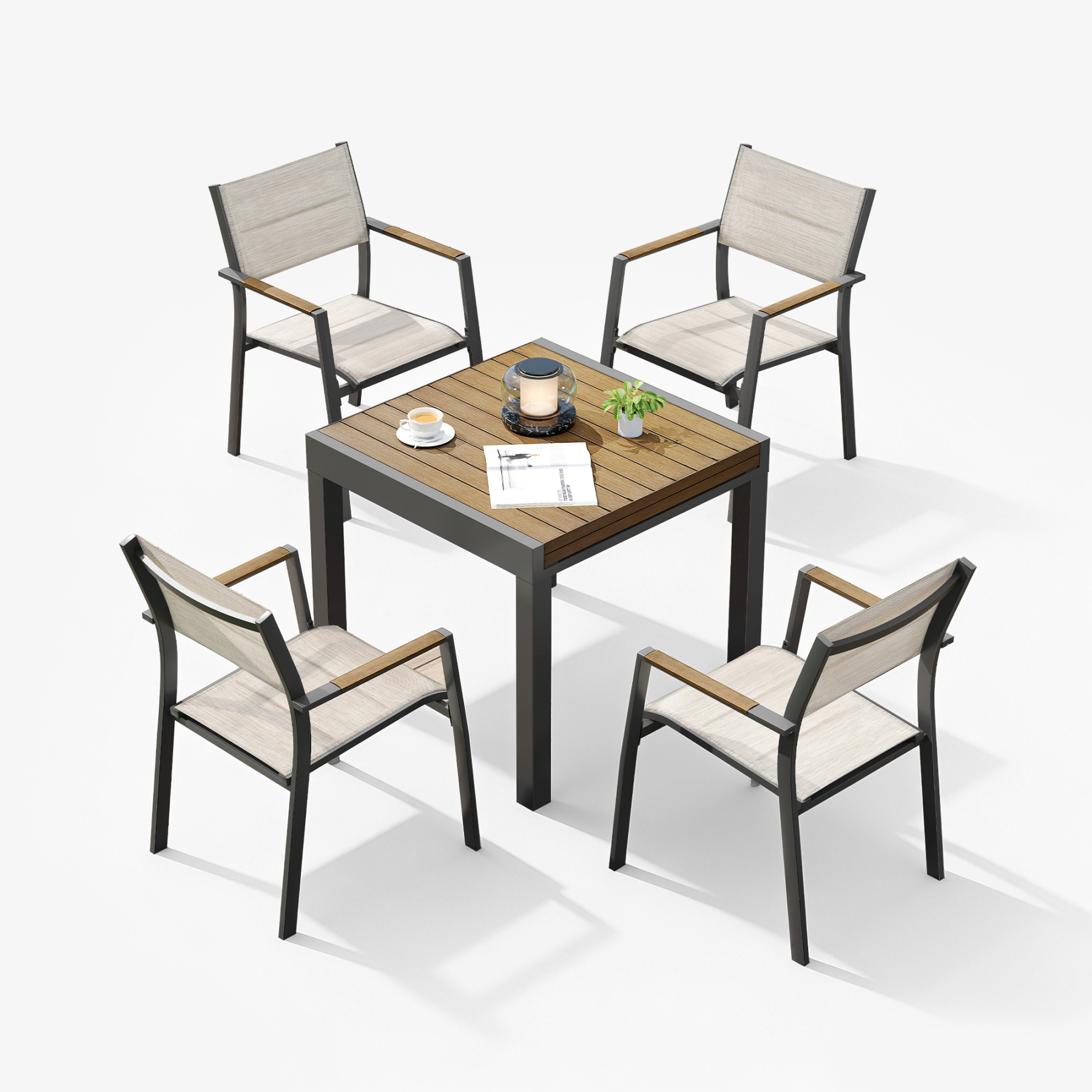 Extendable Outdoor Dining Table for 4-6 Person - D063-1