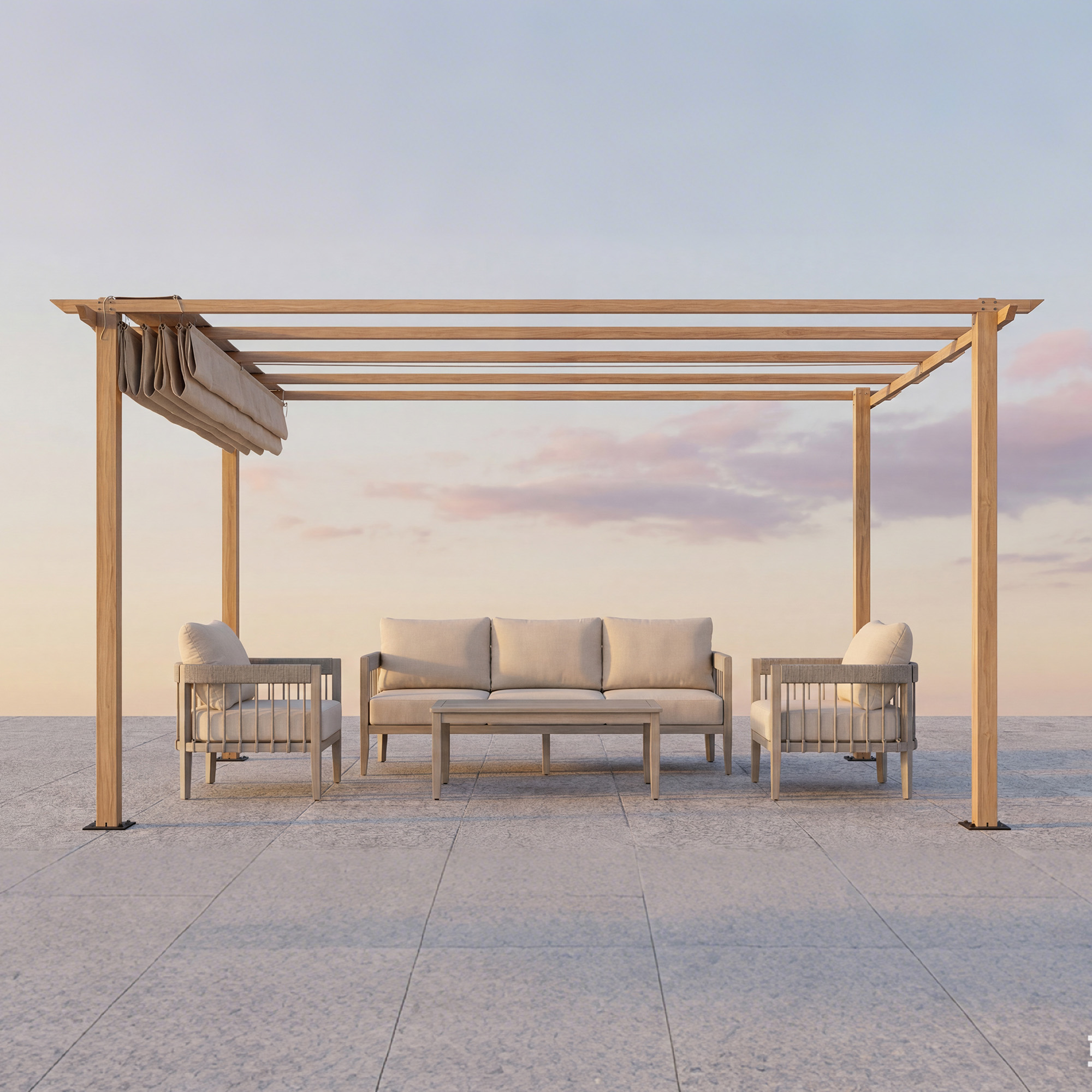 Aluminum Retractable Pergola Canopy - P071