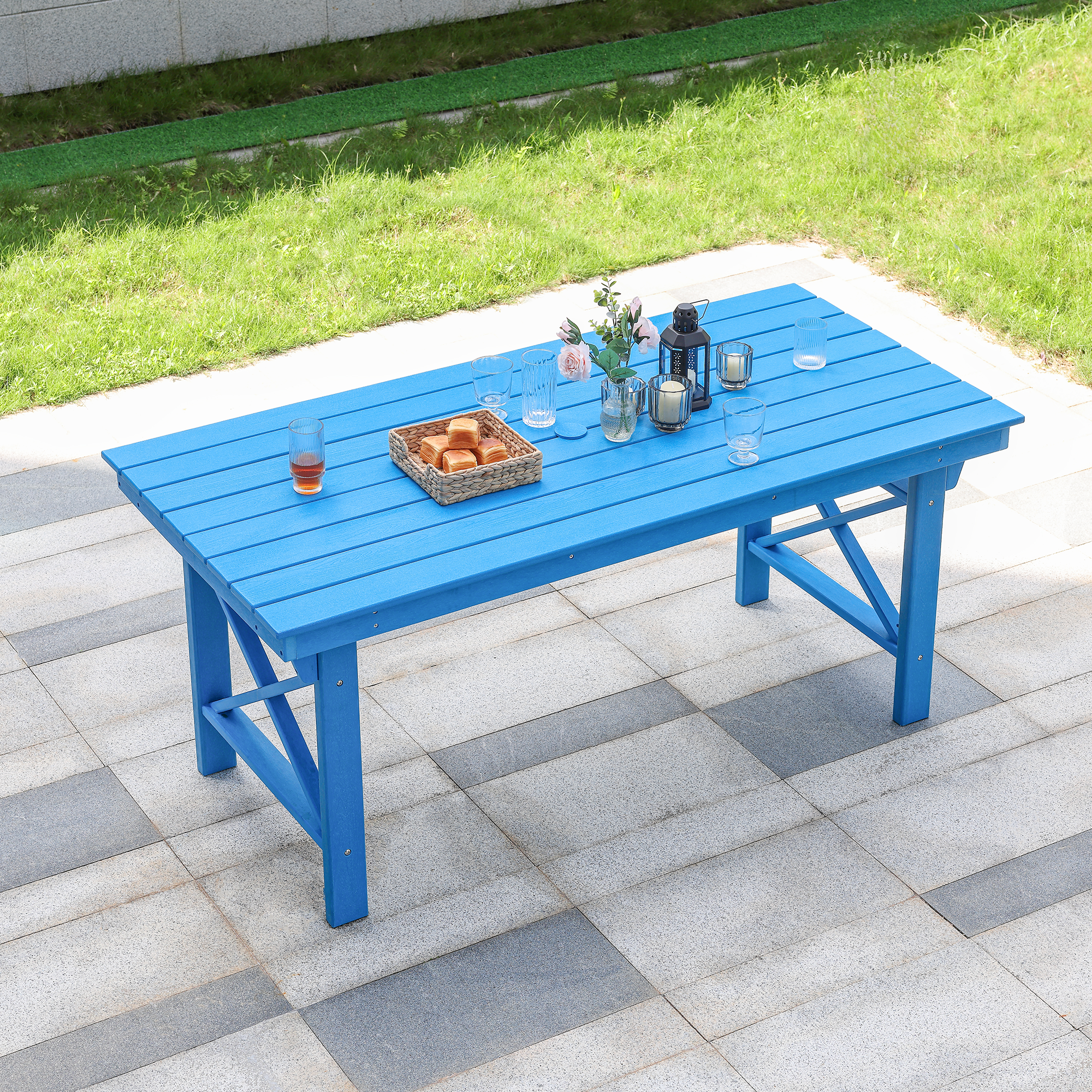 HDPE Patio Outdoor Dining Table for 6 - D073
