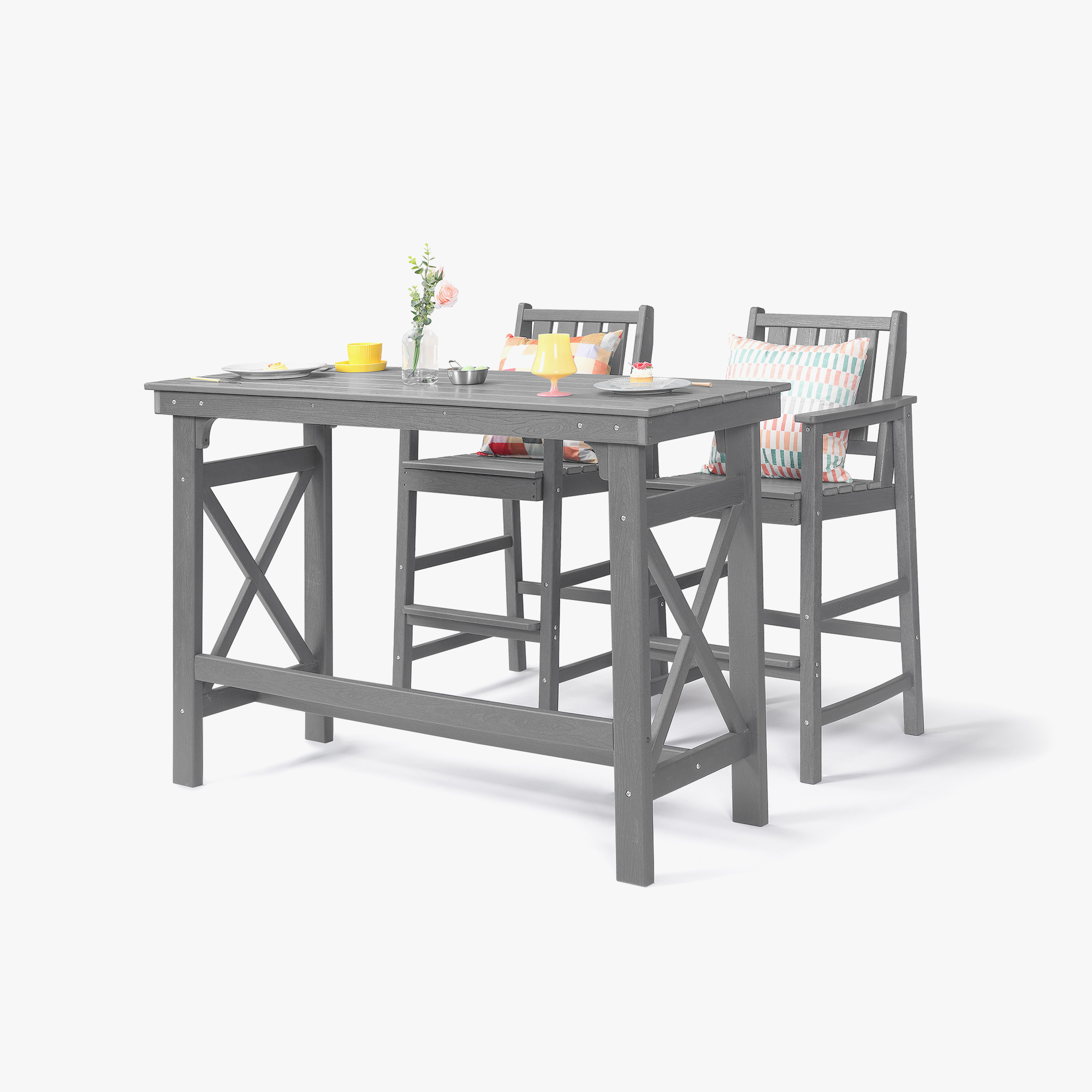 3/5-Piece HDPE Outdoor Bar Stools Set - DS080