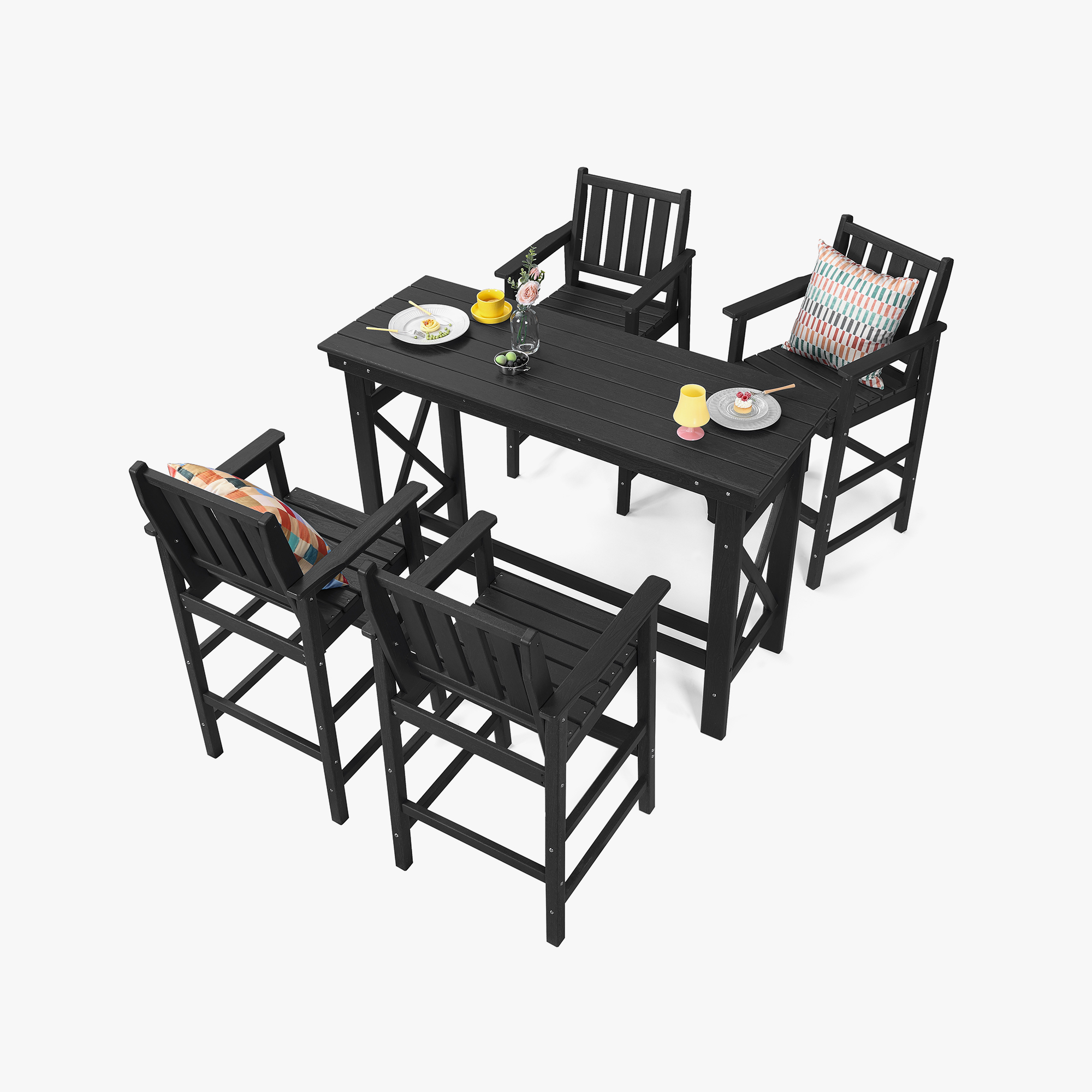 3/5-Piece HDPE Outdoor Bar Stools Set - DS080