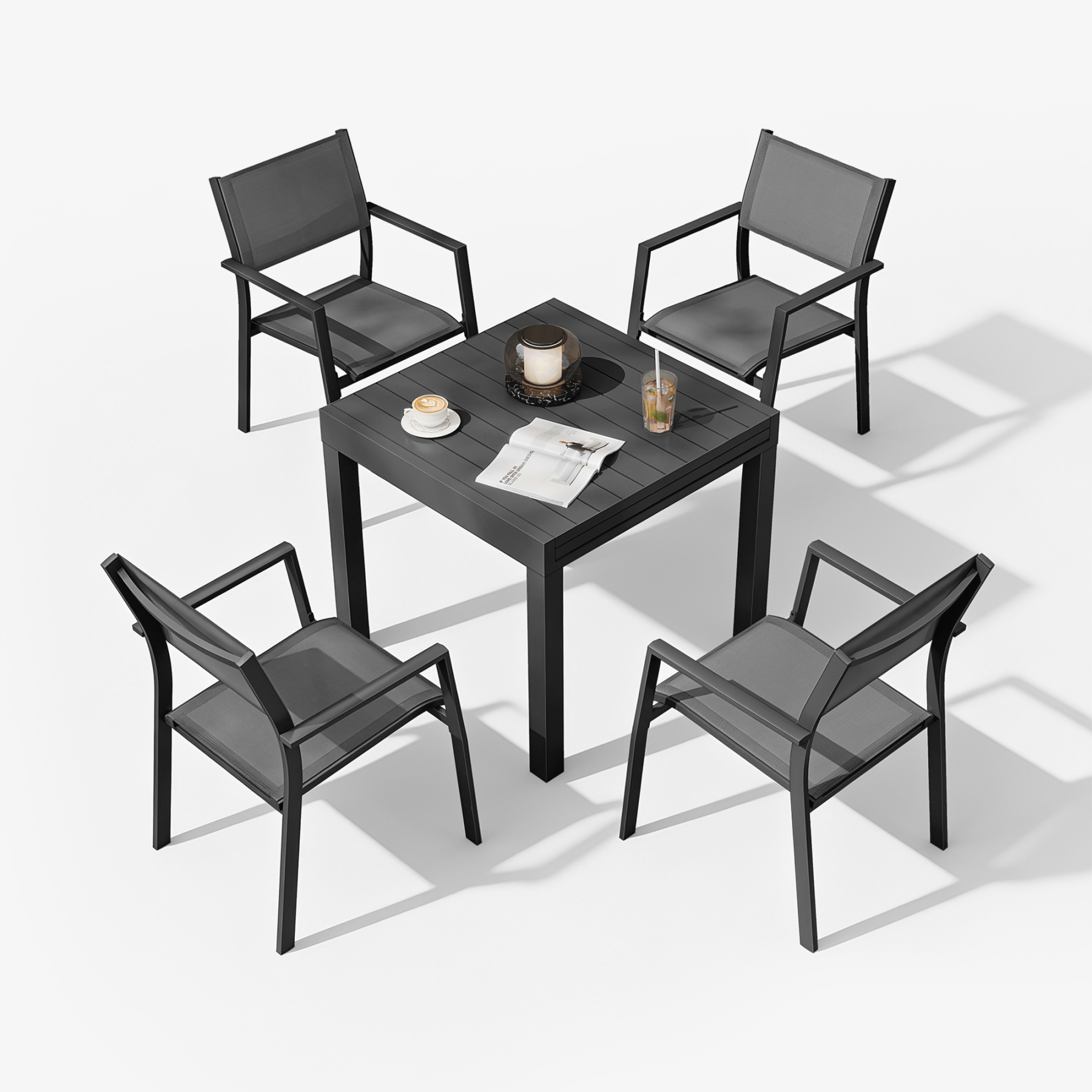 5-piece Extendable Outdoor Dining Set for 4 person- DS064-1
