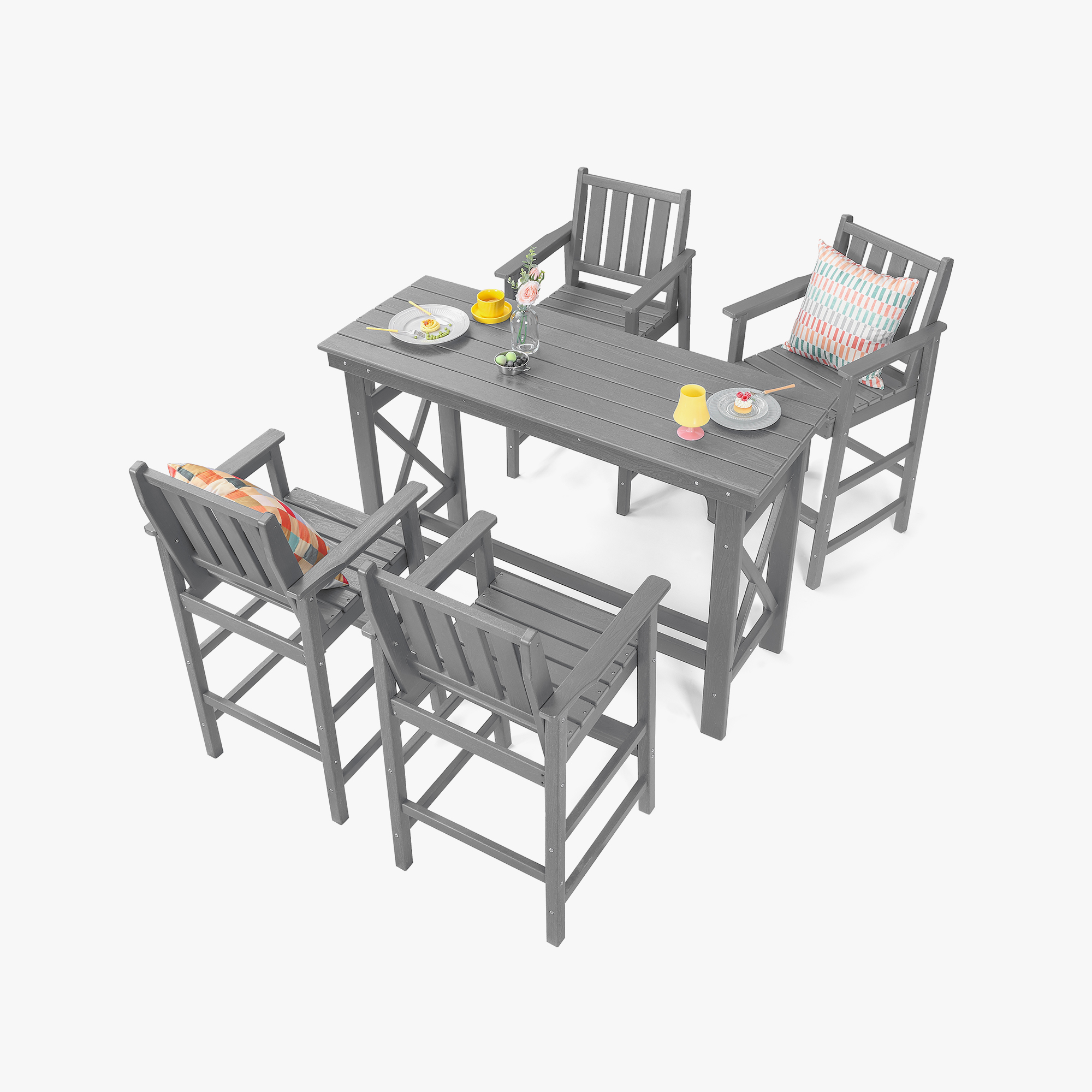 3/5-Piece HDPE Outdoor Bar Stools Set - DS080