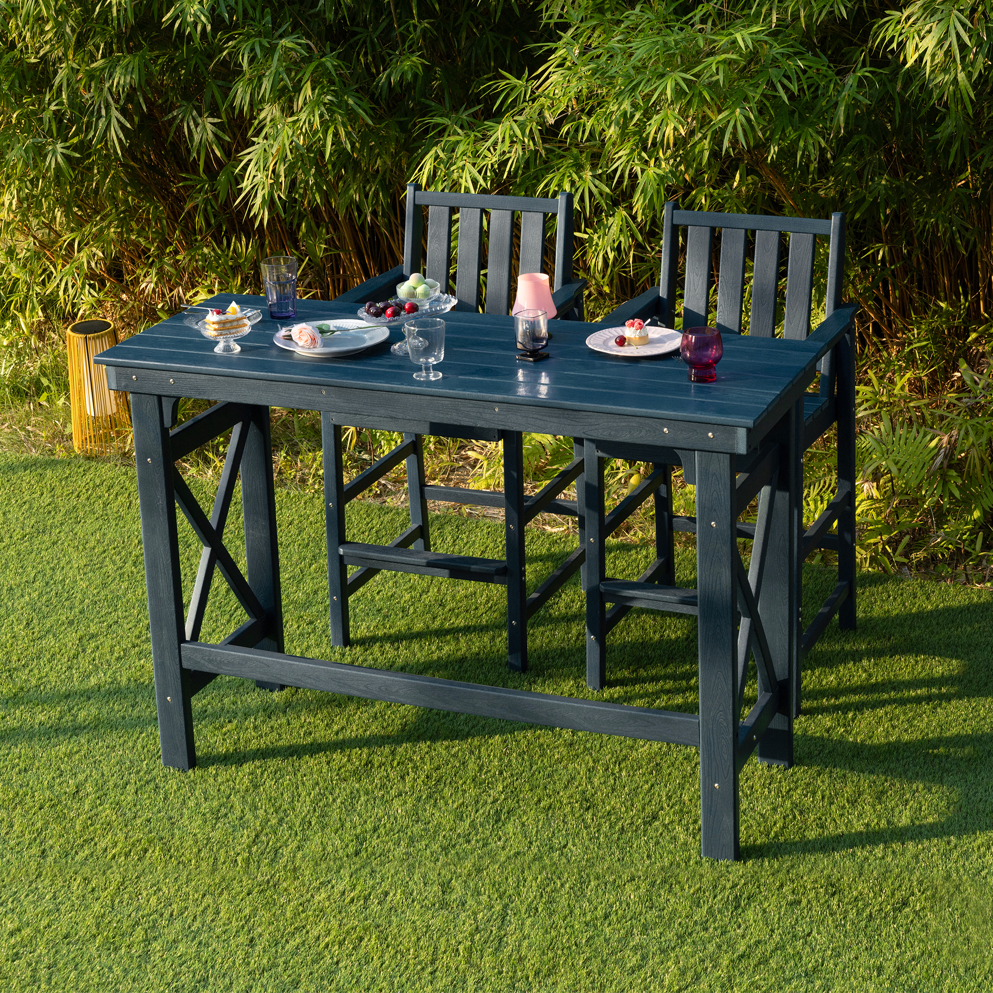 HDPE Patio Adirondack Outdoor Bar Counter Height Table - C078-2