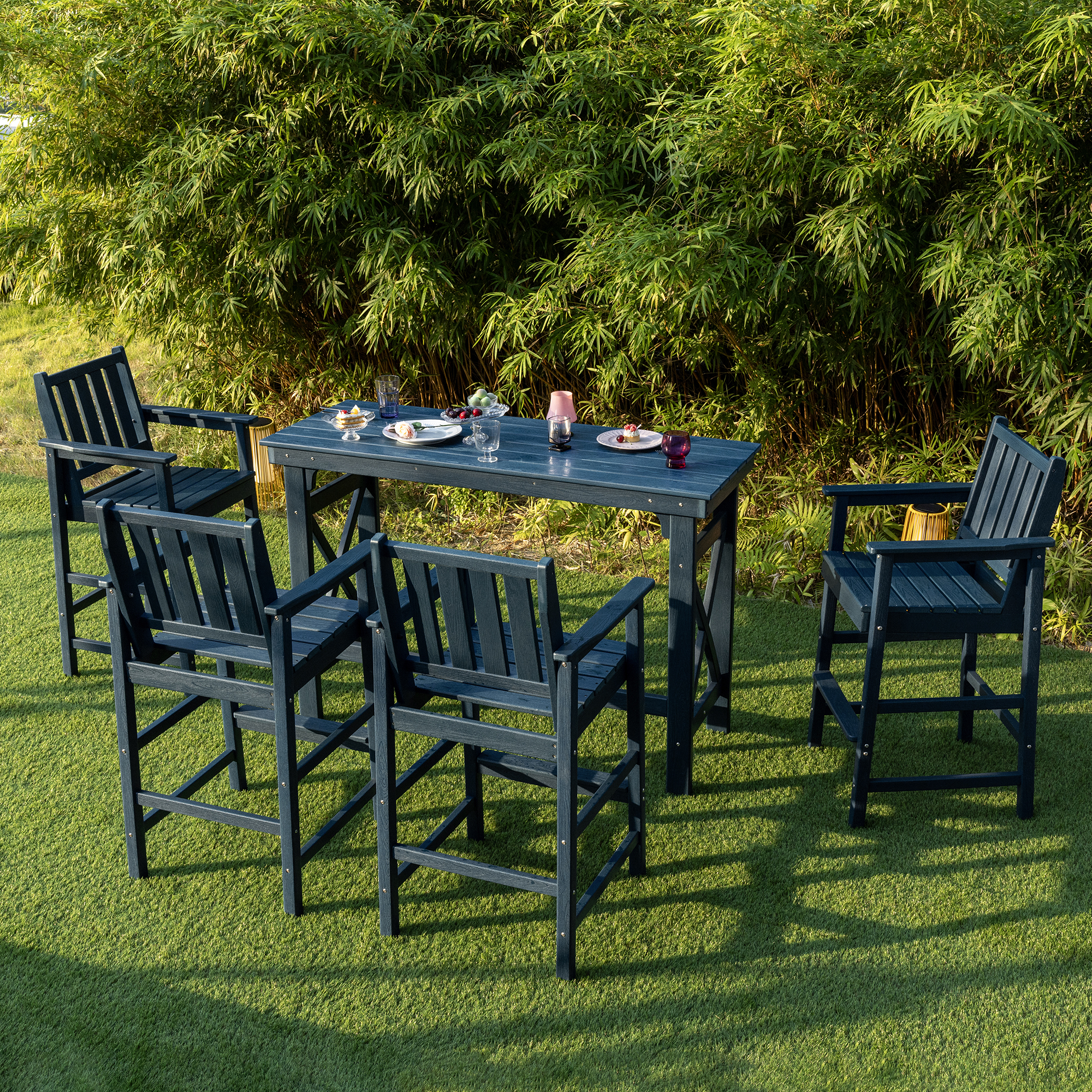 3/5-Piece HDPE Outdoor Bar Stools Set - DS080