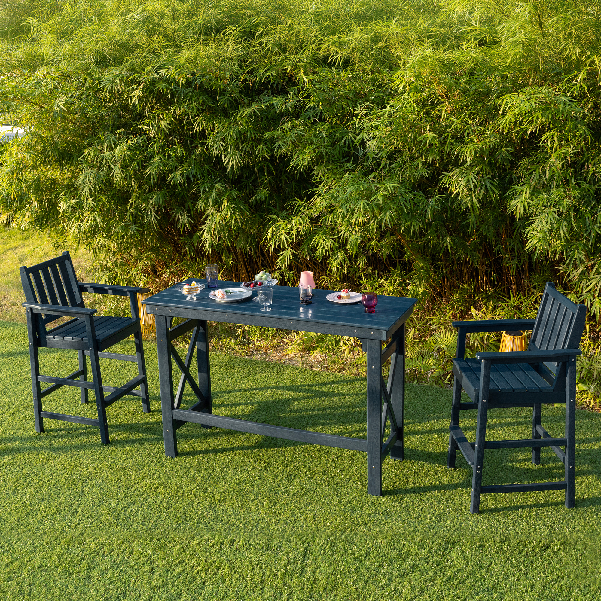 HDPE Patio Adirondack Outdoor Bar Counter Height Table - C078-2