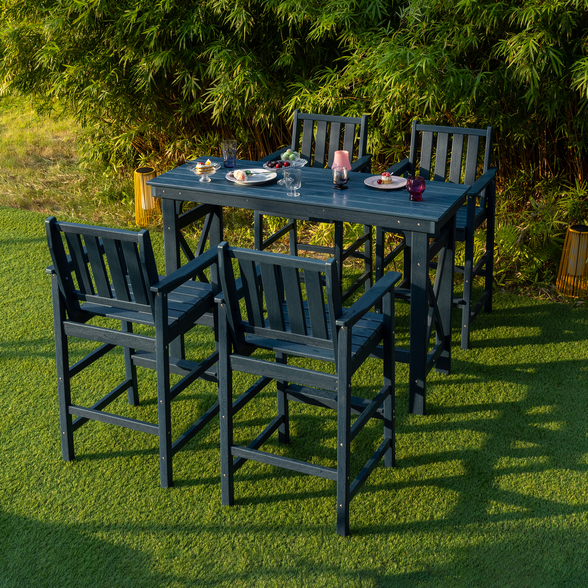 3/5-Piece HDPE Outdoor Bar Stools Set - DS080