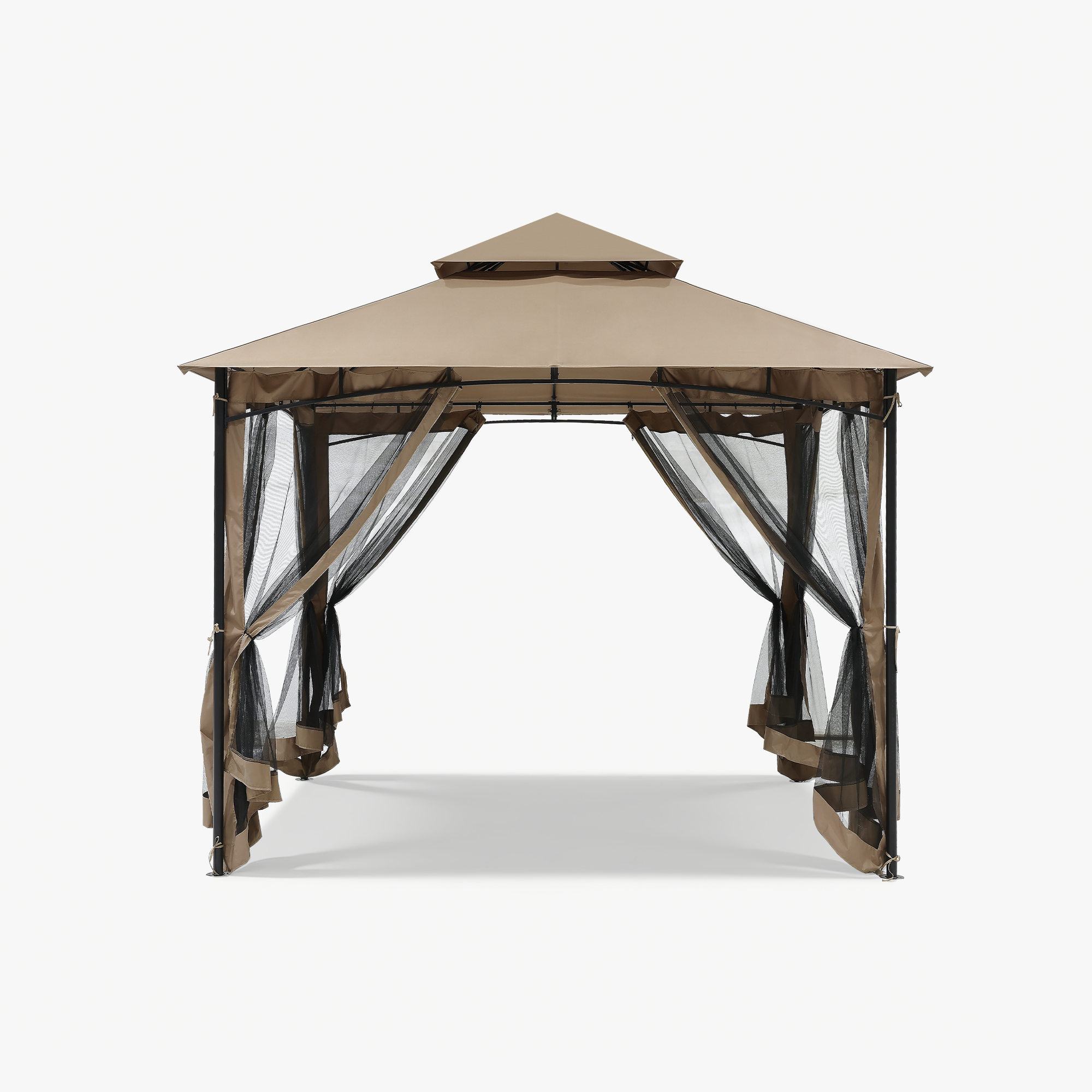 Outdoor Steel Frame Patio Gazebo with Double Roofs - P081