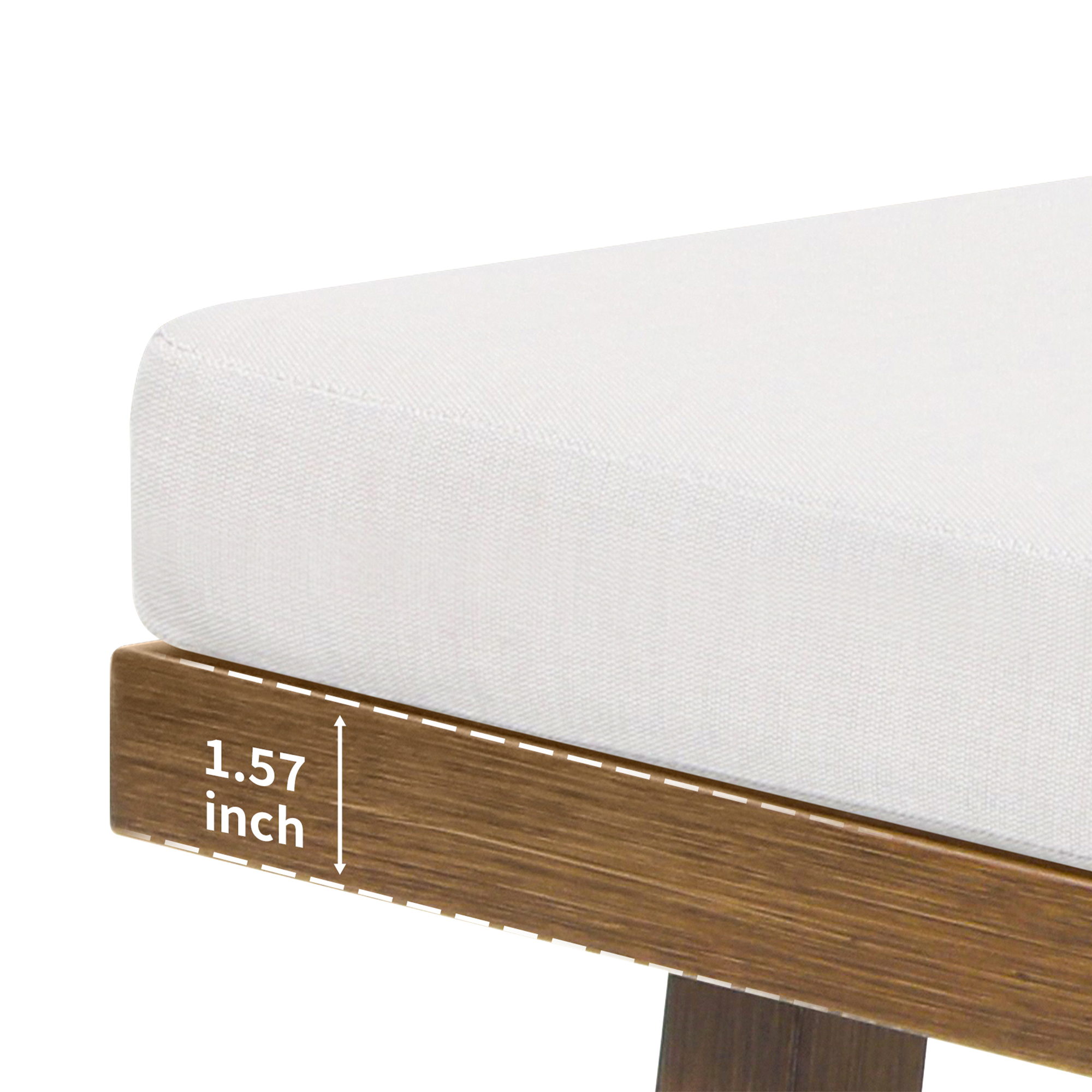 Aluminum Outdoor Patio Bench with Breathable  Cushion - C082