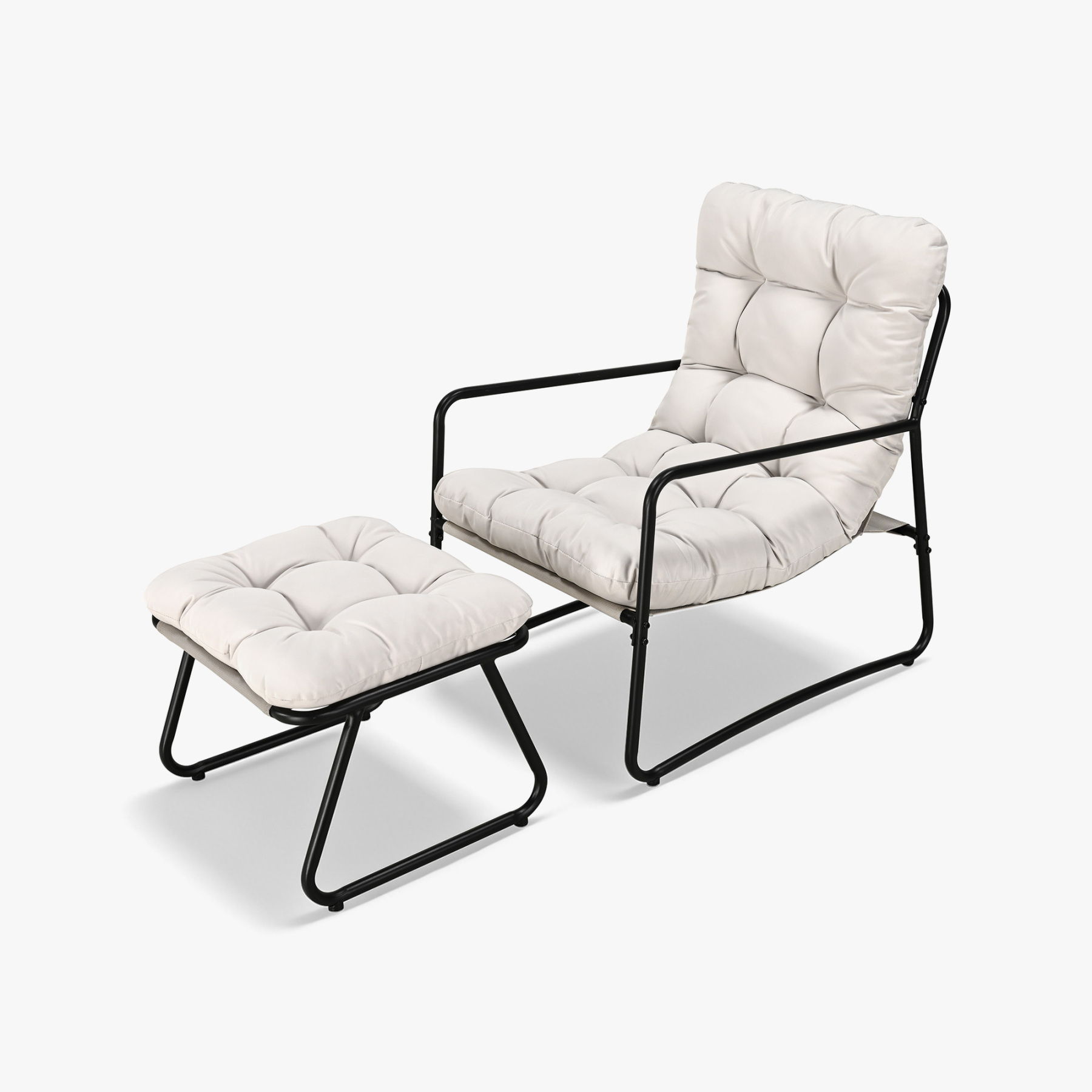 Metal Rocking Chair Set With Ottoman Premium Patio | SeeHill