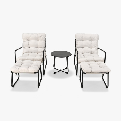 5-Piece Metal Comfy Modern Patio Rocking Chair Set - C033-3