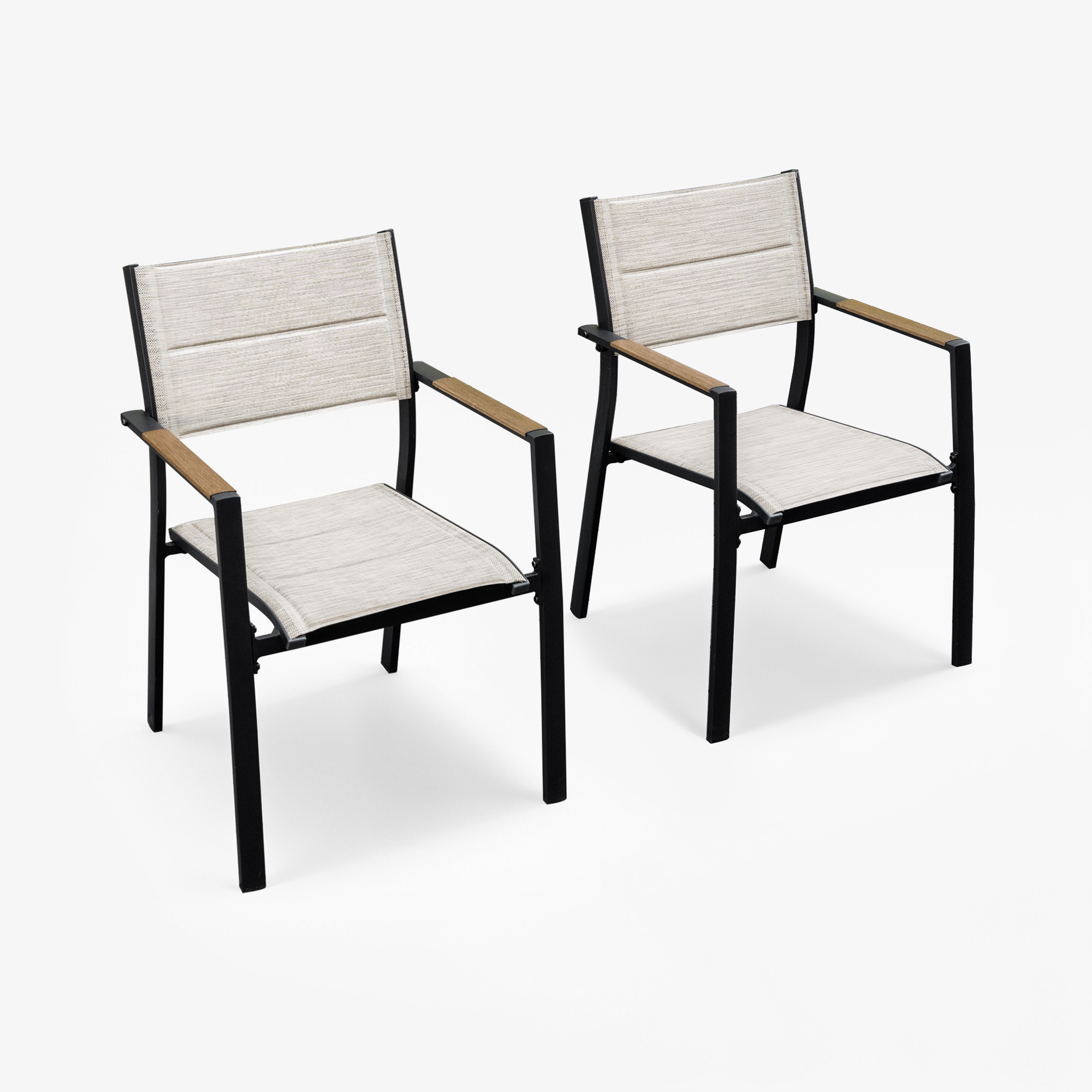 2-Piece Patio Stackable Dining Chairs - C058