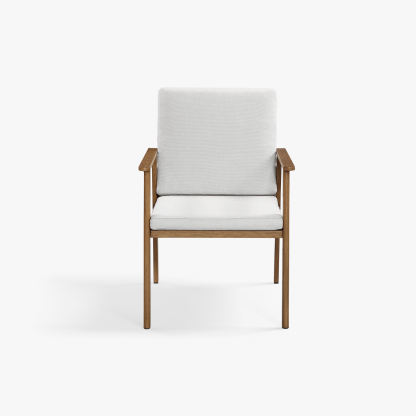 Modern wooden armchair with light gray textured up - Seehill