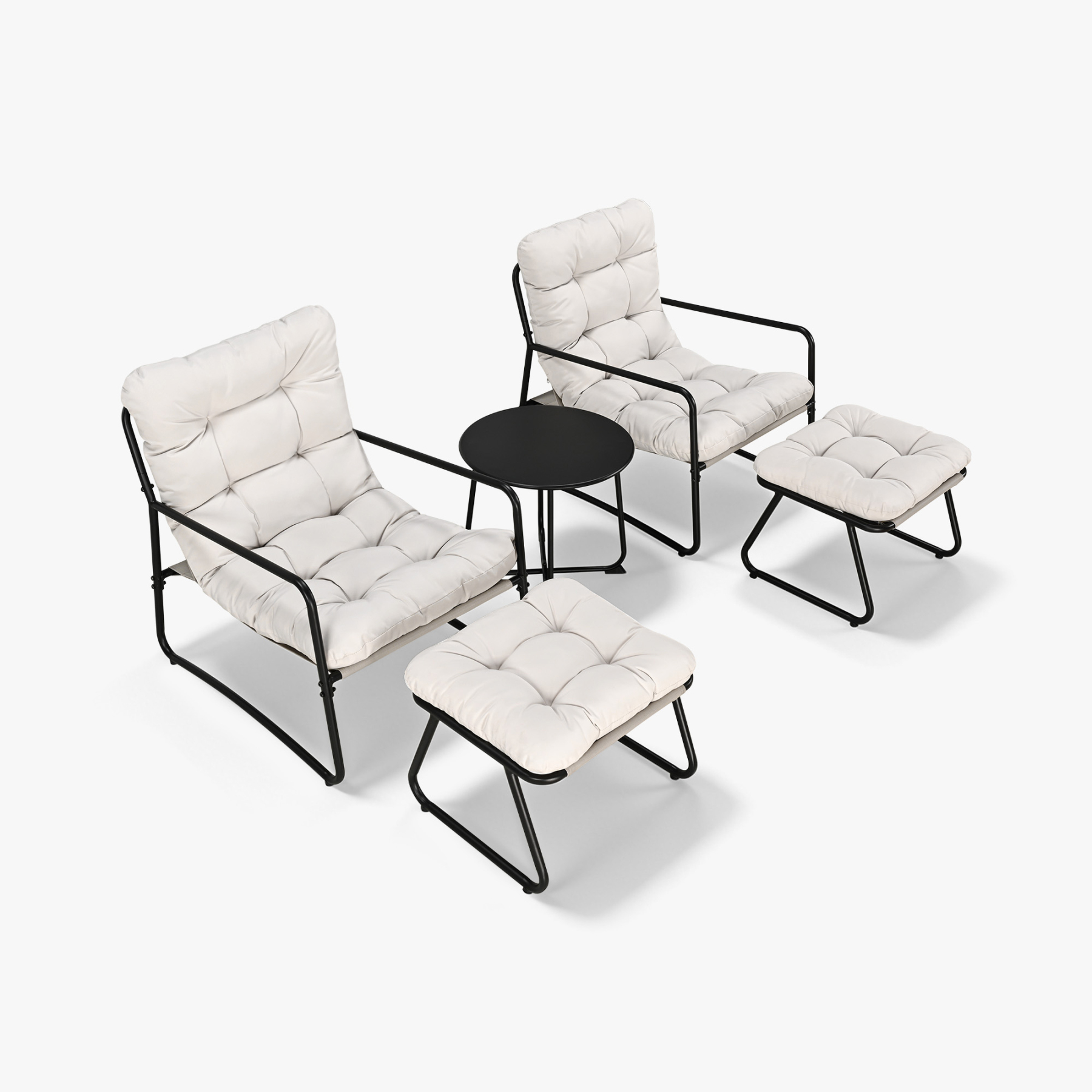 5-Piece Metal Comfy Modern Patio Rocking Chair Set - C033-3