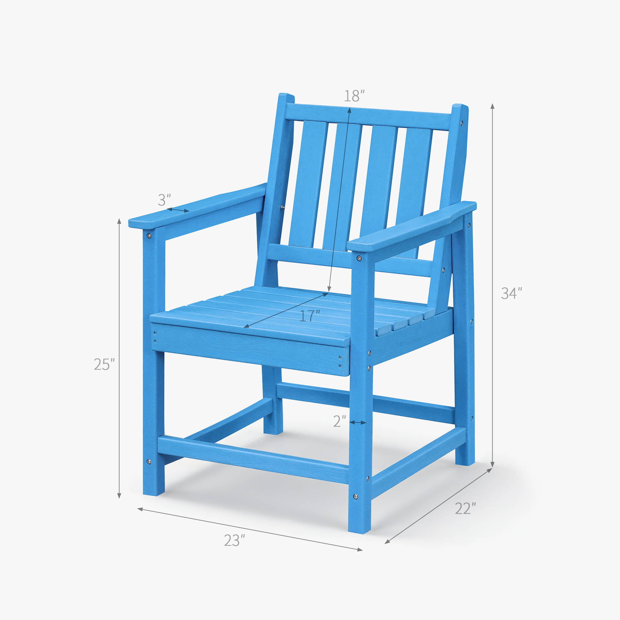 HDPE Patio Outdoor Dining Chair with Armrest - C074