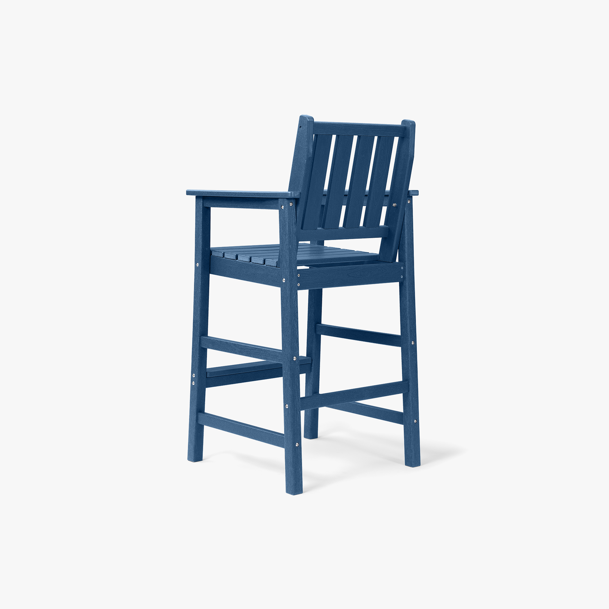 2-Piece HDPE Patio Tall Adirondack Bar Chair Set with Footrest - C077