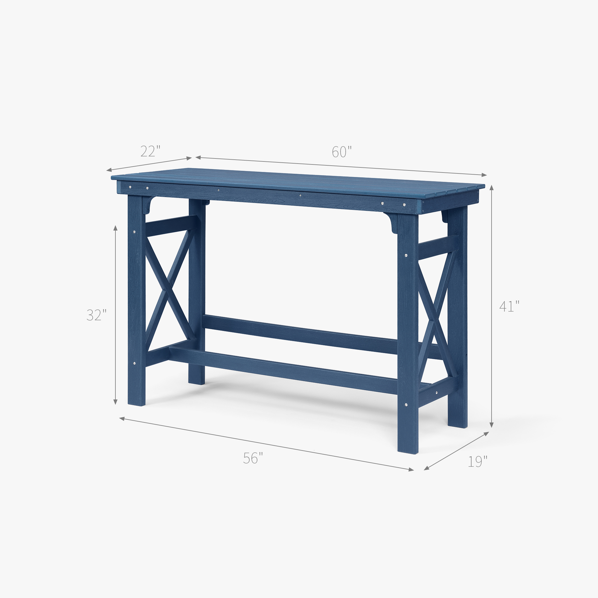 HDPE Patio Adirondack Outdoor Bar Counter Height Table - C078-2
